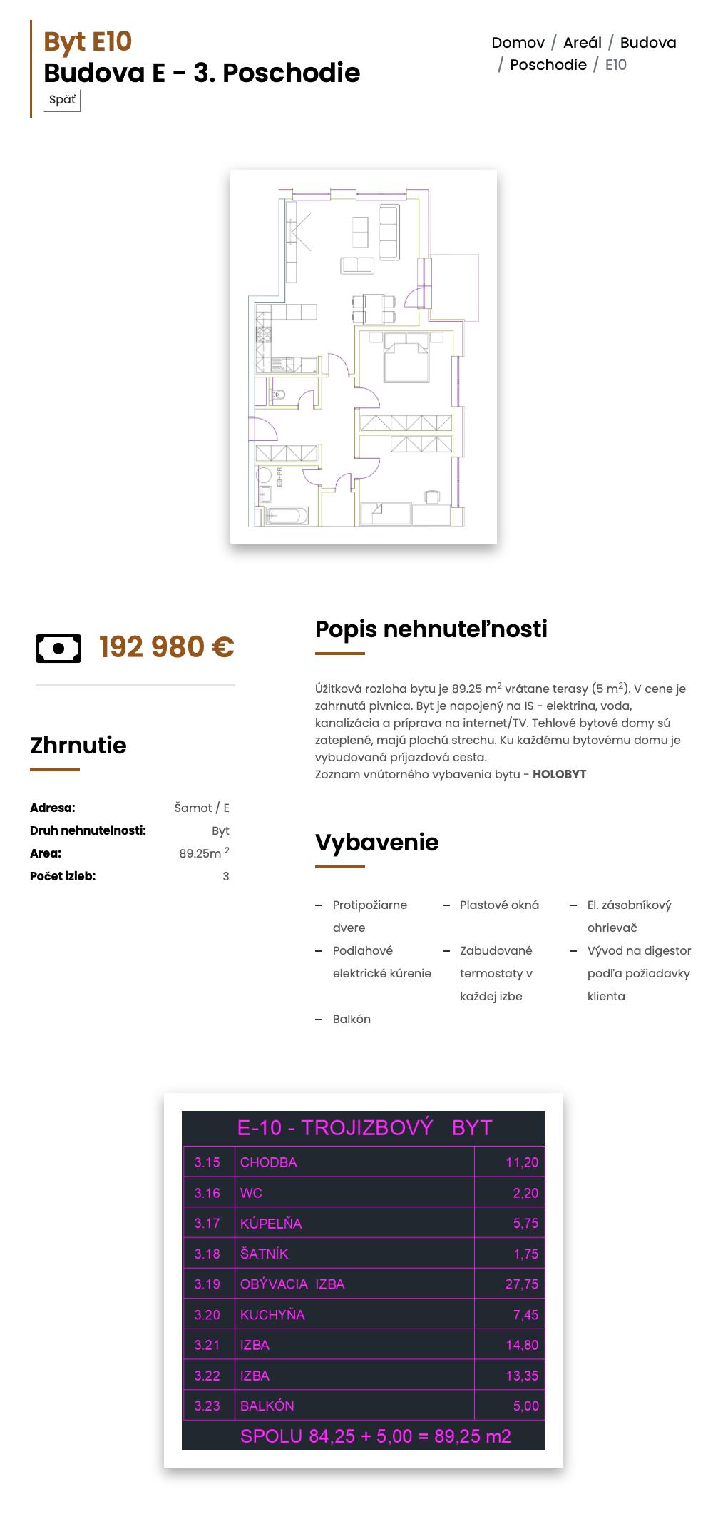 Šamot - E10 - Pôdorys