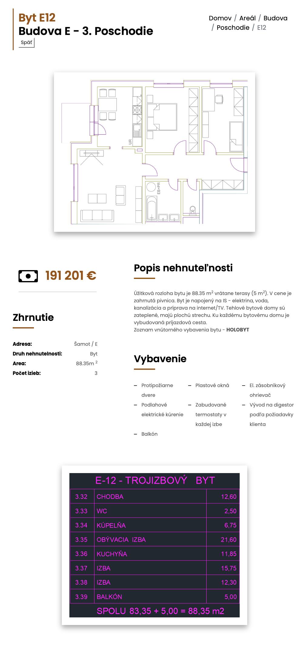 Šamot - E12 - Pôdorys