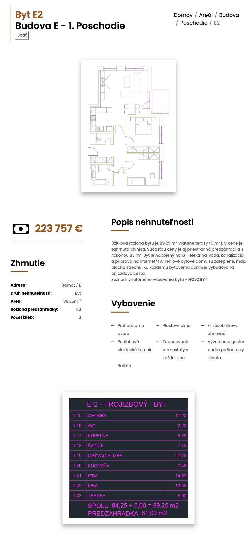 Šamot - E2 - Pôdorys