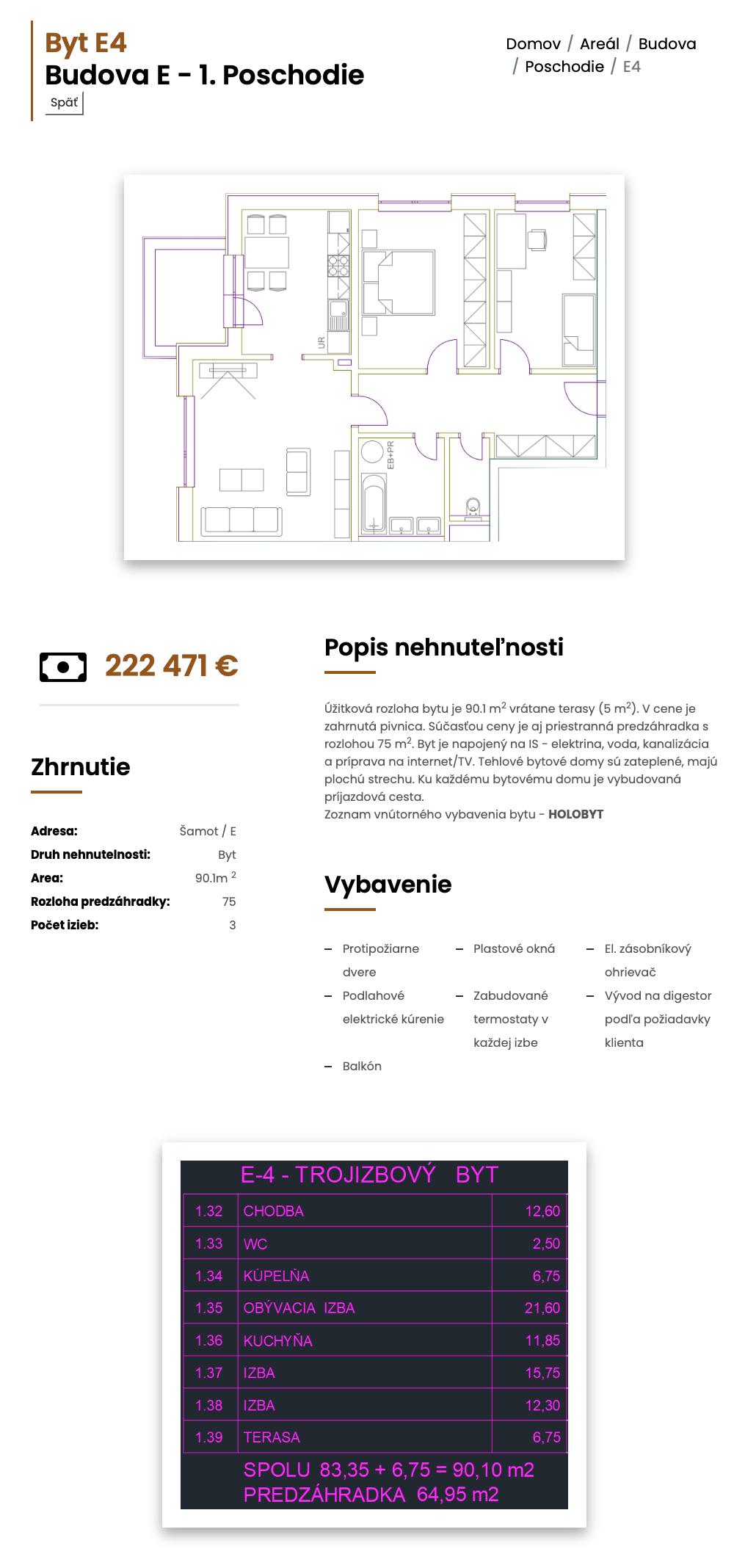 Šamot - E4 - Pôdorys