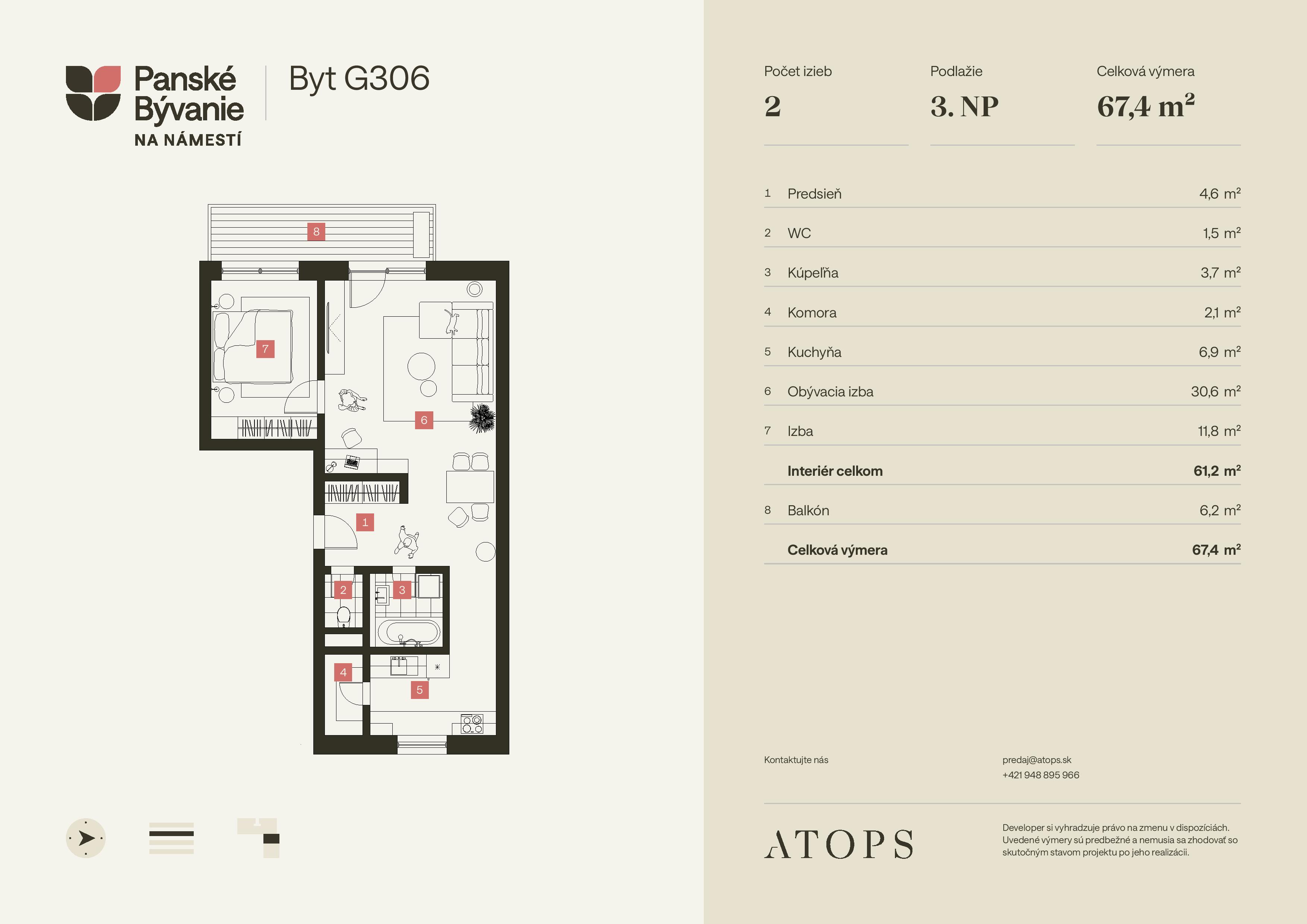 Panské Záhrady - G306 - Pôdorys
