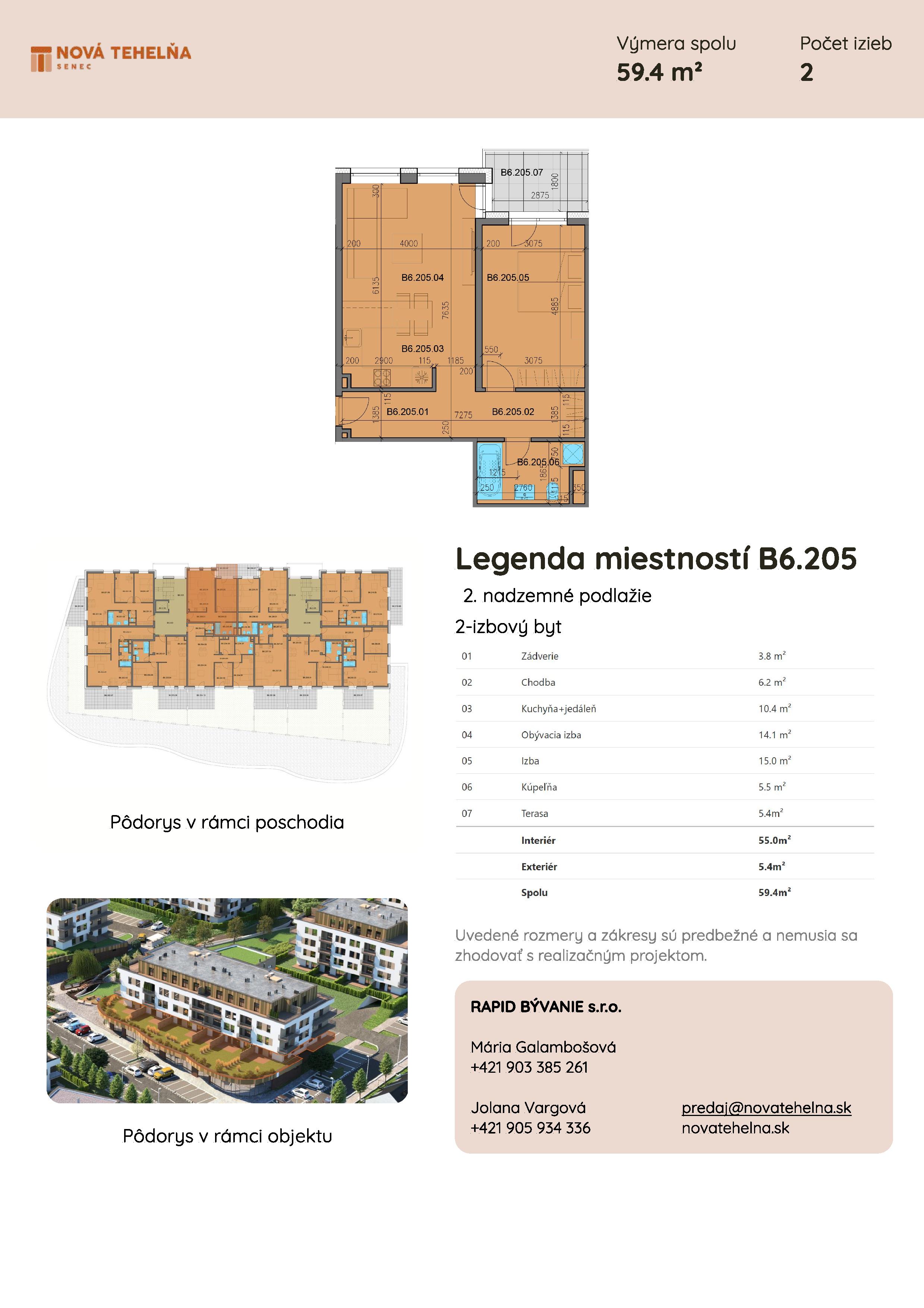Nová Tehelňa - B6.205 - Pôdorys