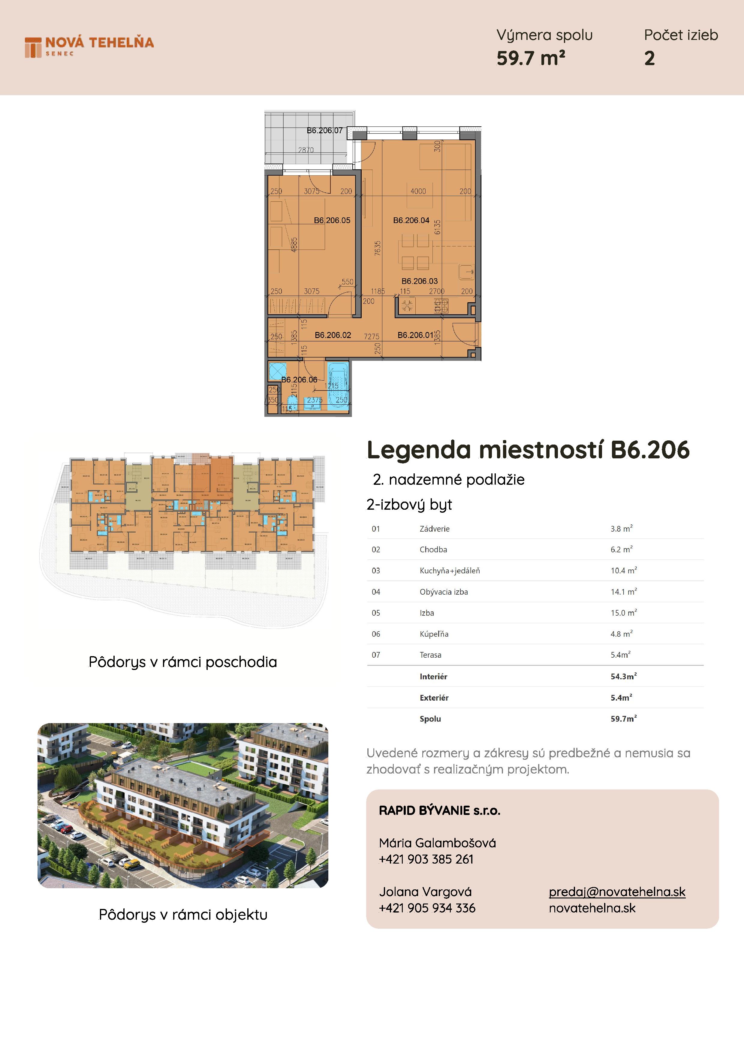 Nová Tehelňa - B6.206 - Pôdorys