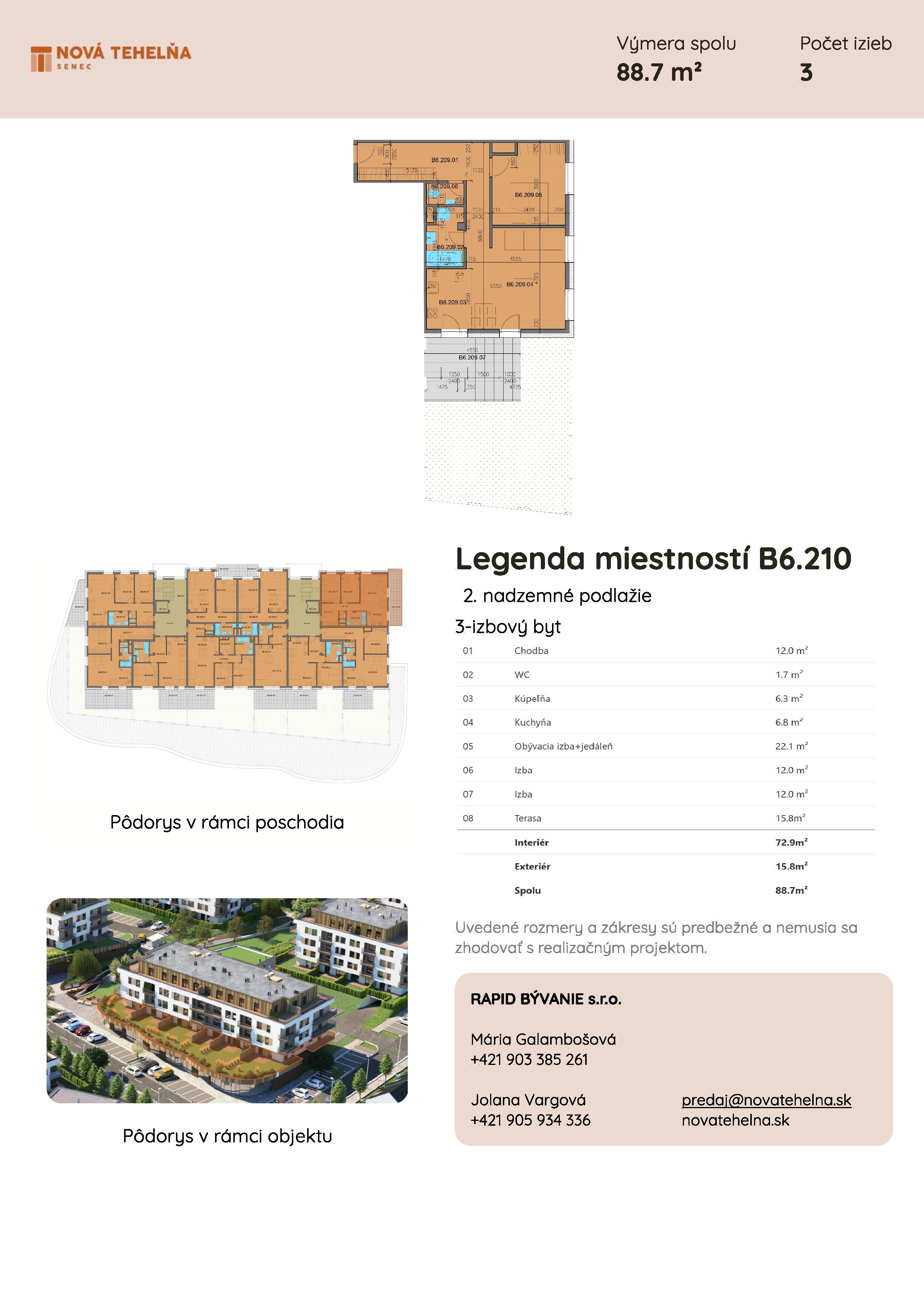 Nová Tehelňa - B6.210 - Pôdorys