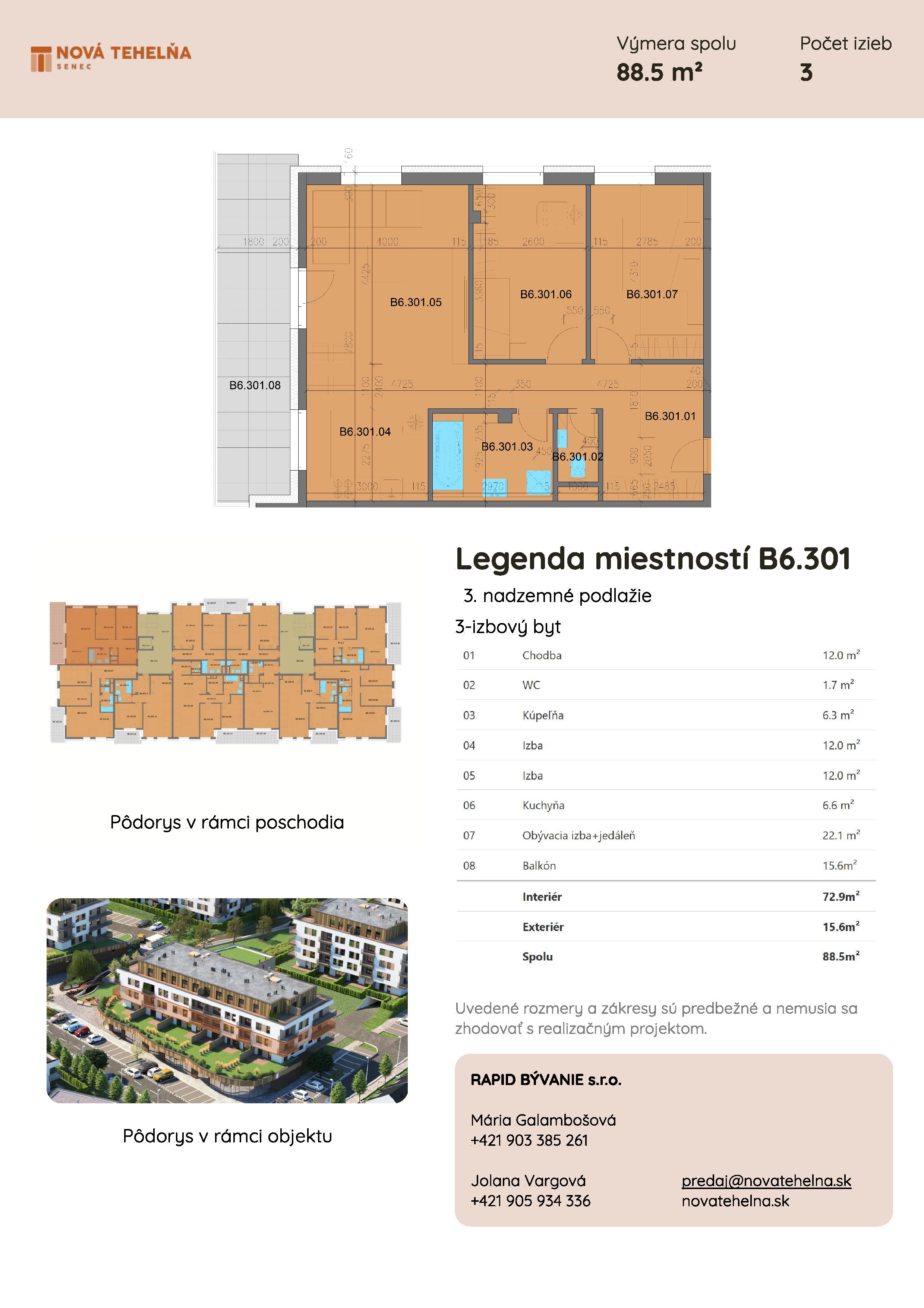 Nová Tehelňa - B6.301 - Pôdorys