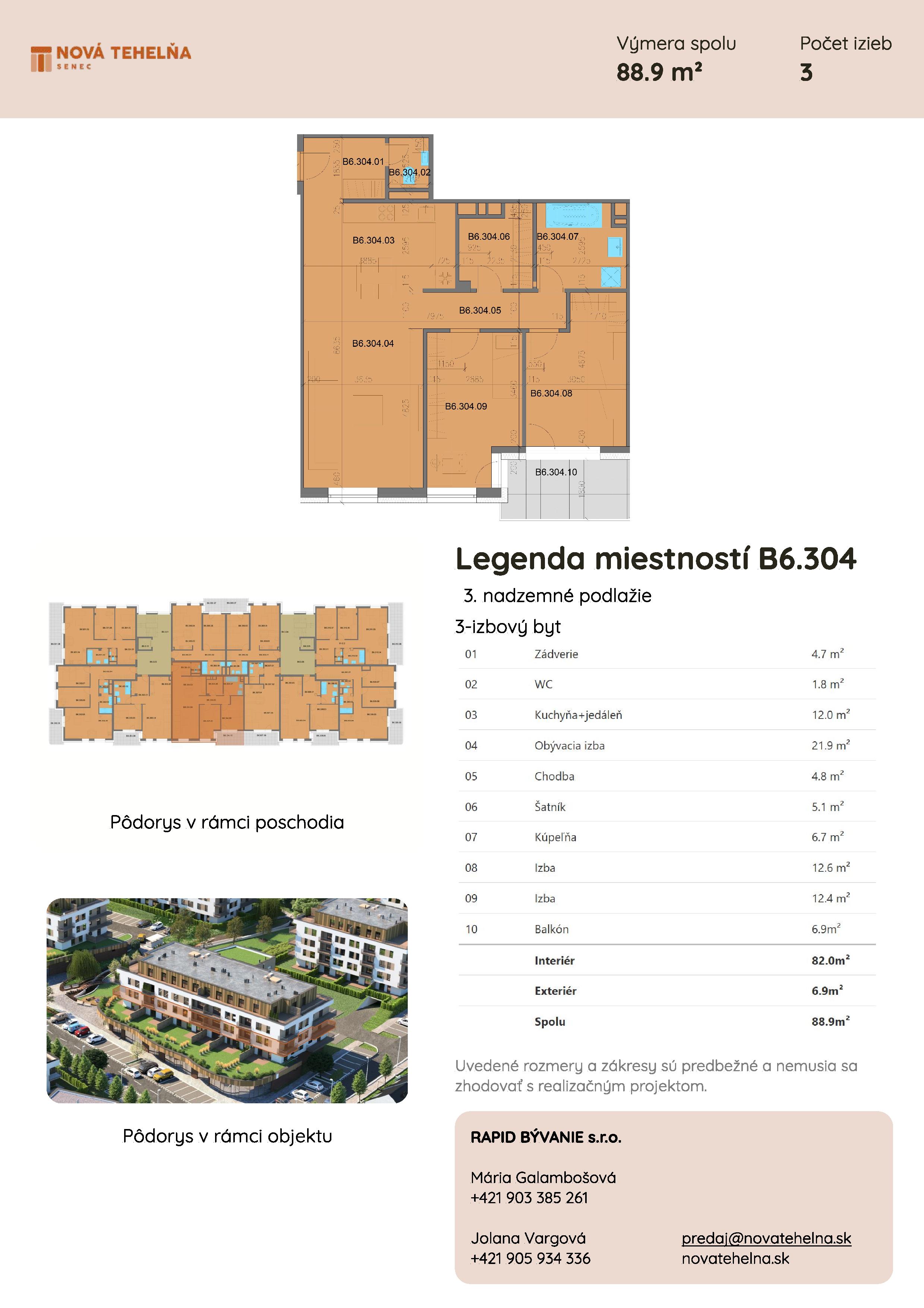 Nová Tehelňa - B6.304 - Pôdorys