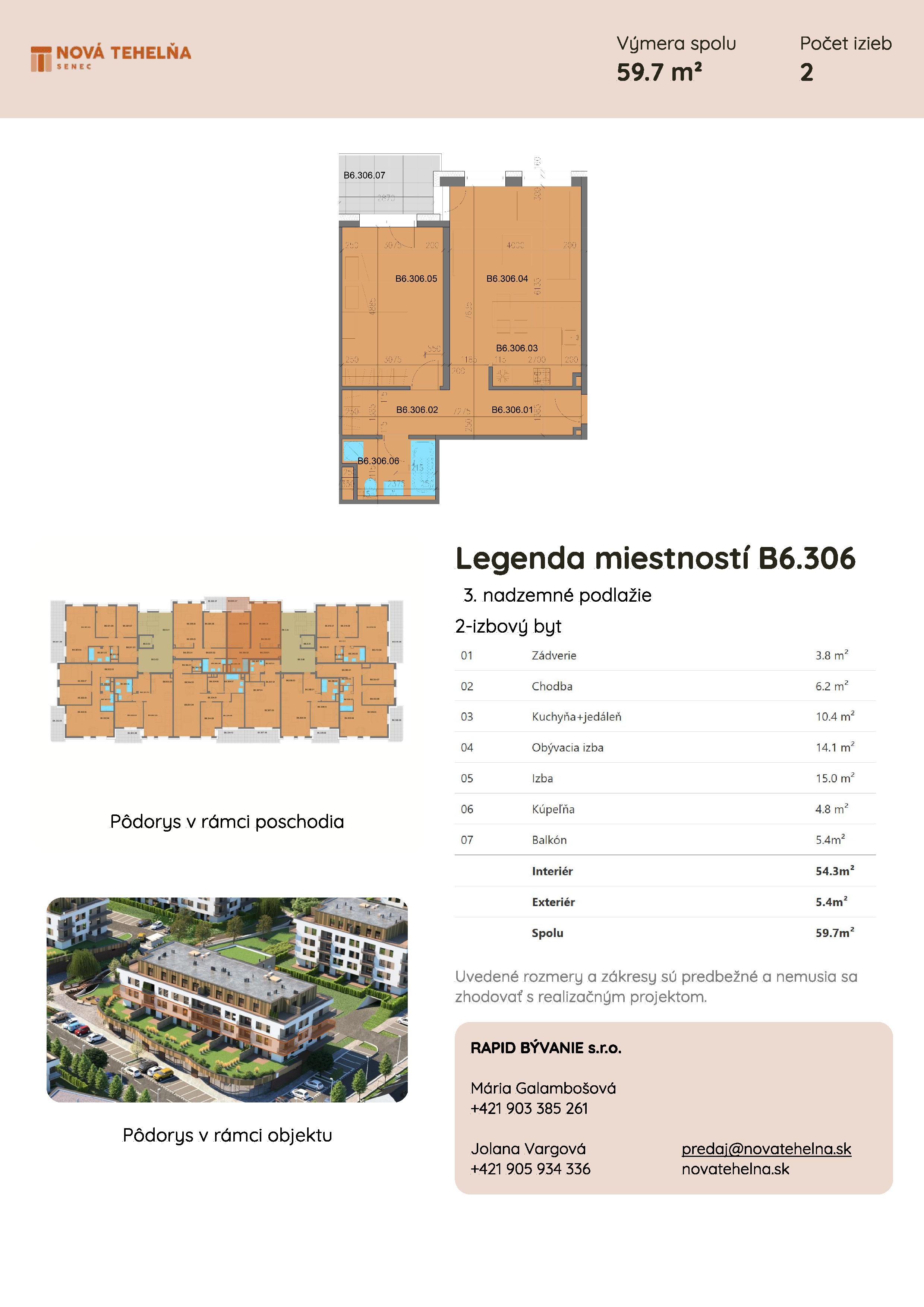 Nová Tehelňa - B6.306 - Pôdorys