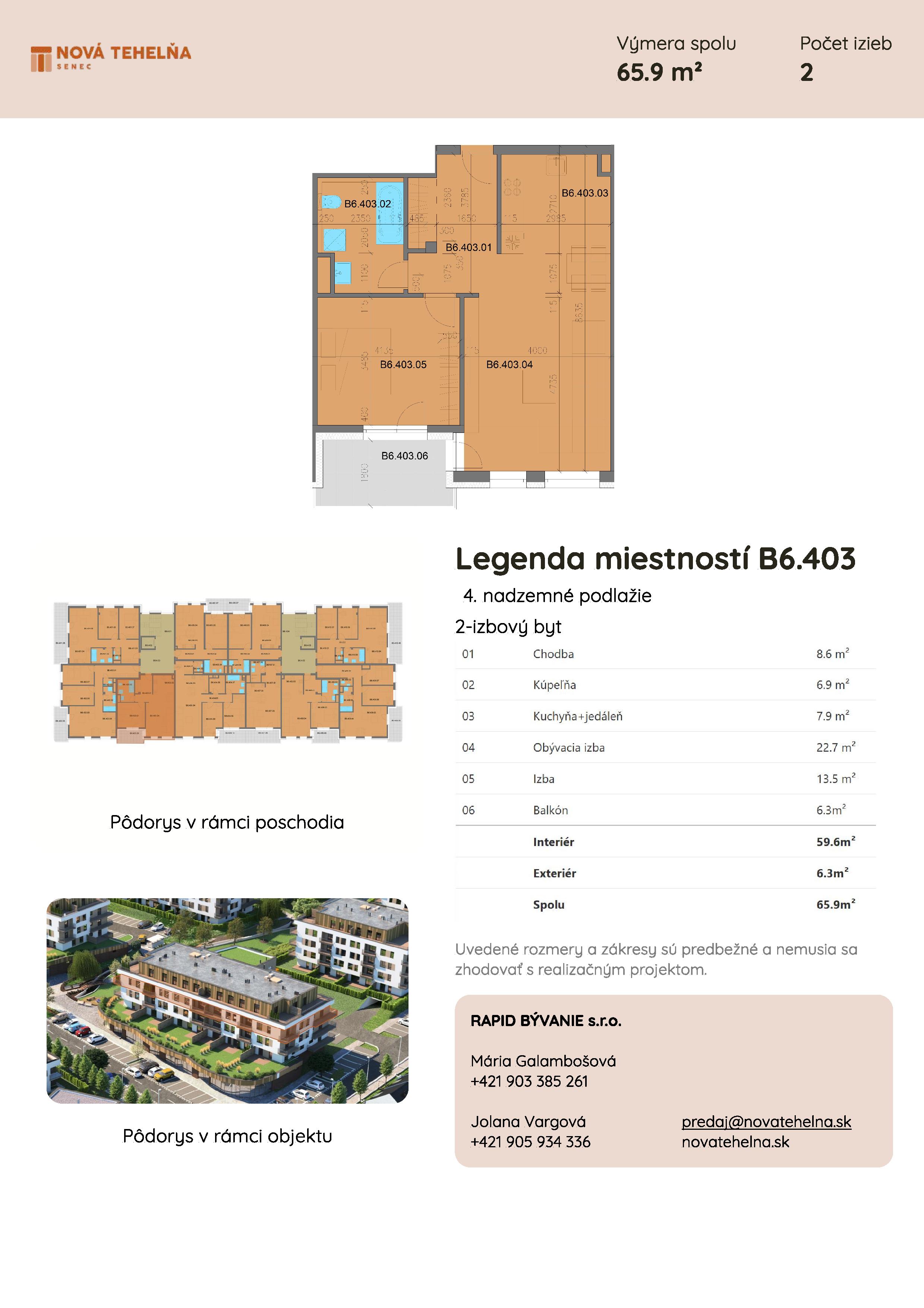 Nová Tehelňa - B6.403 - Pôdorys