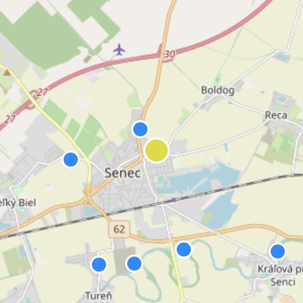 Viladomy Senec - map