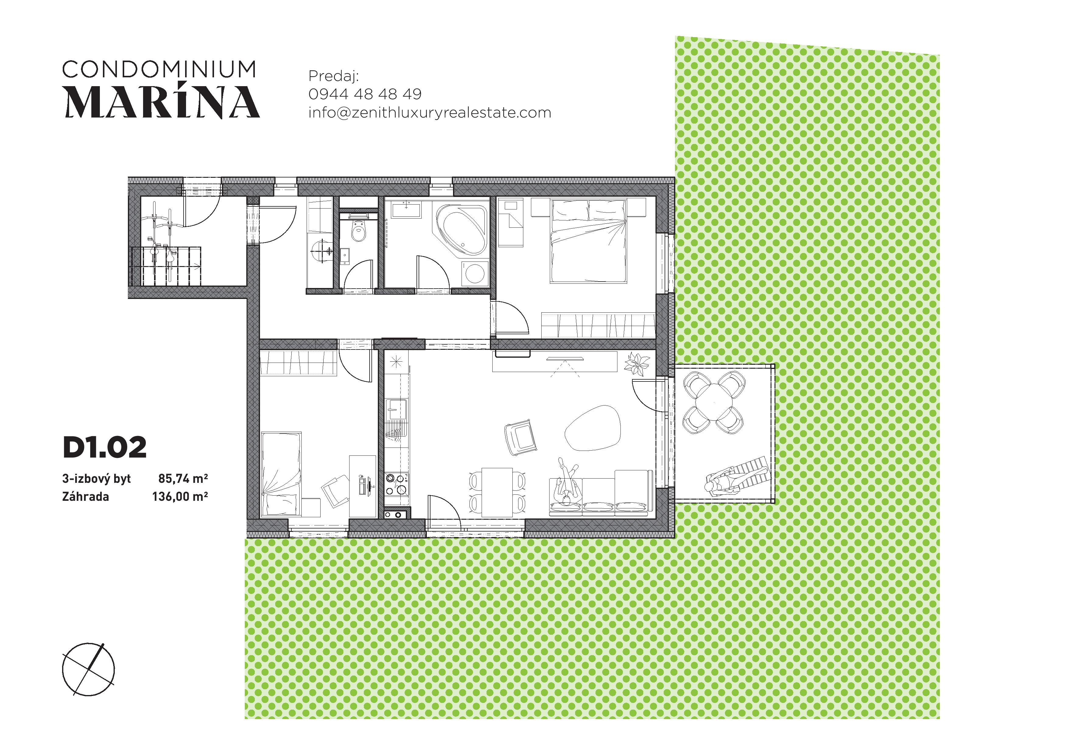 Condominium Marína - D2 - Pôdorys