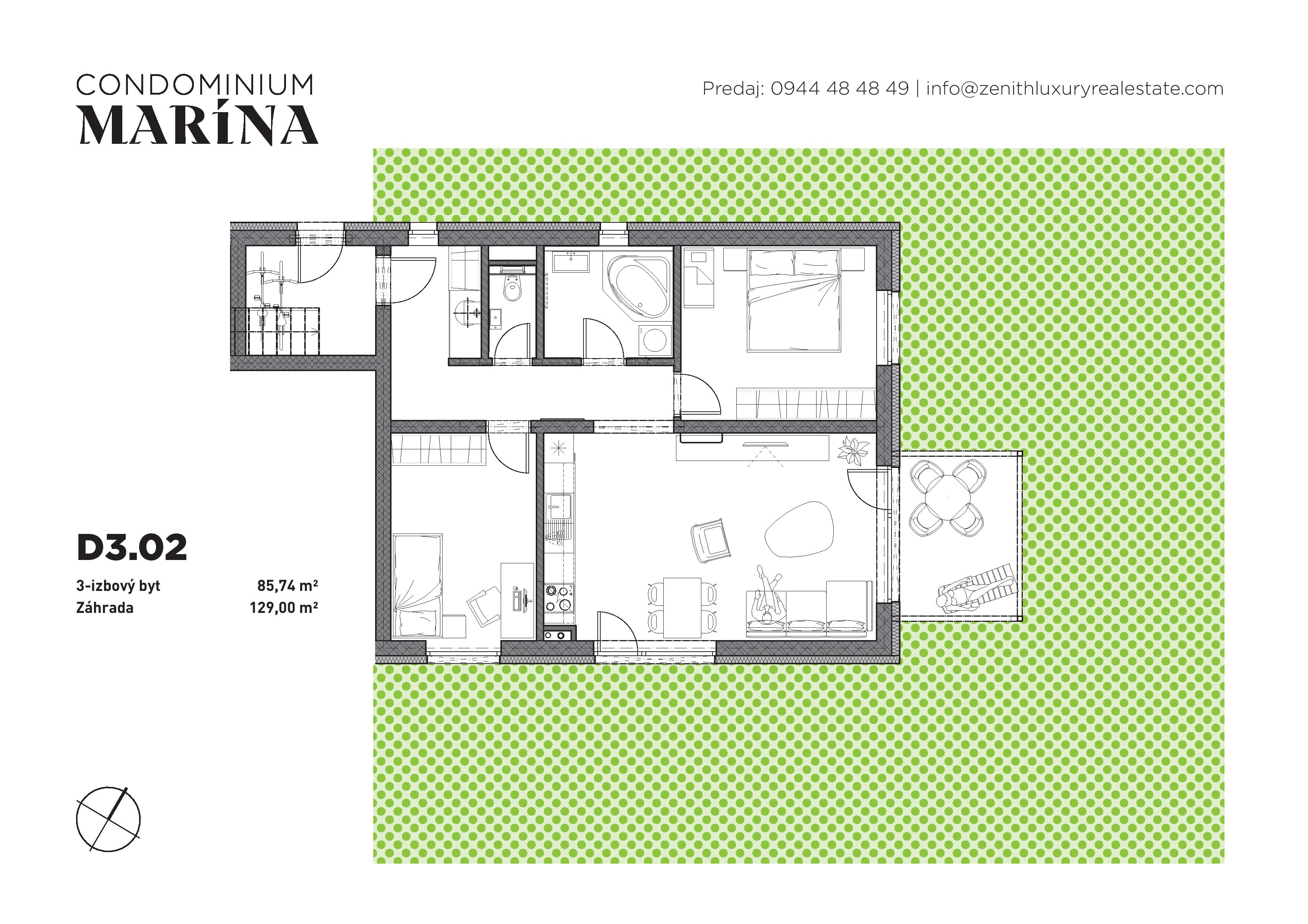 Condominium Marína - D2 - Pôdorys