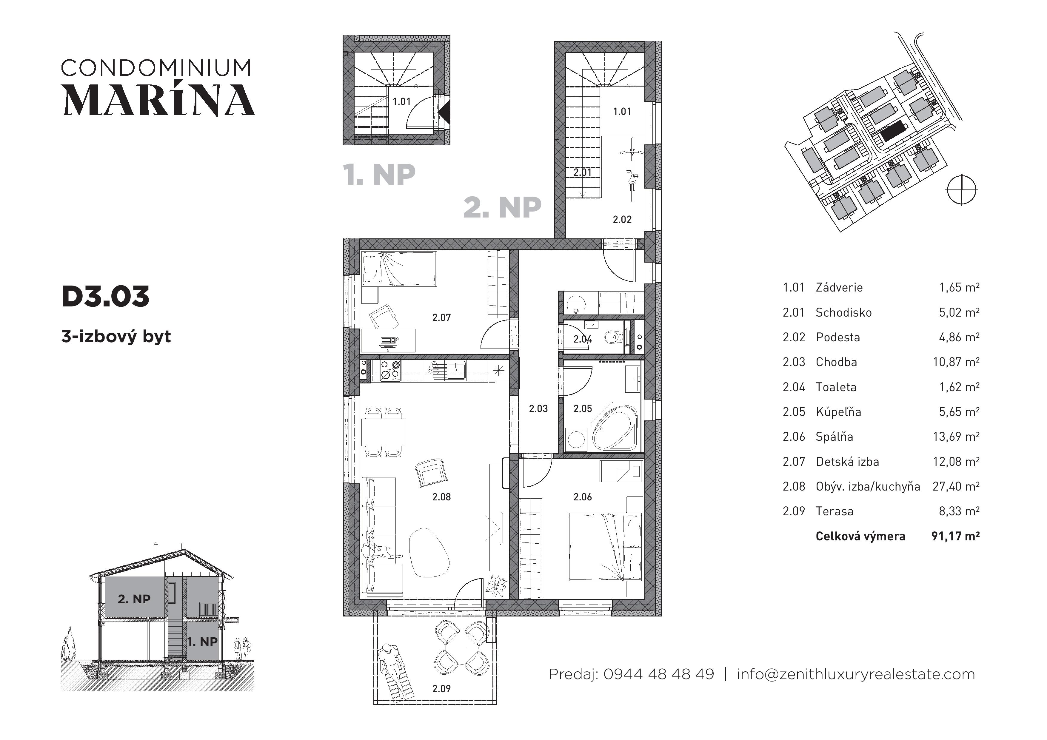 Condominium Marína - D3 - Pôdorys