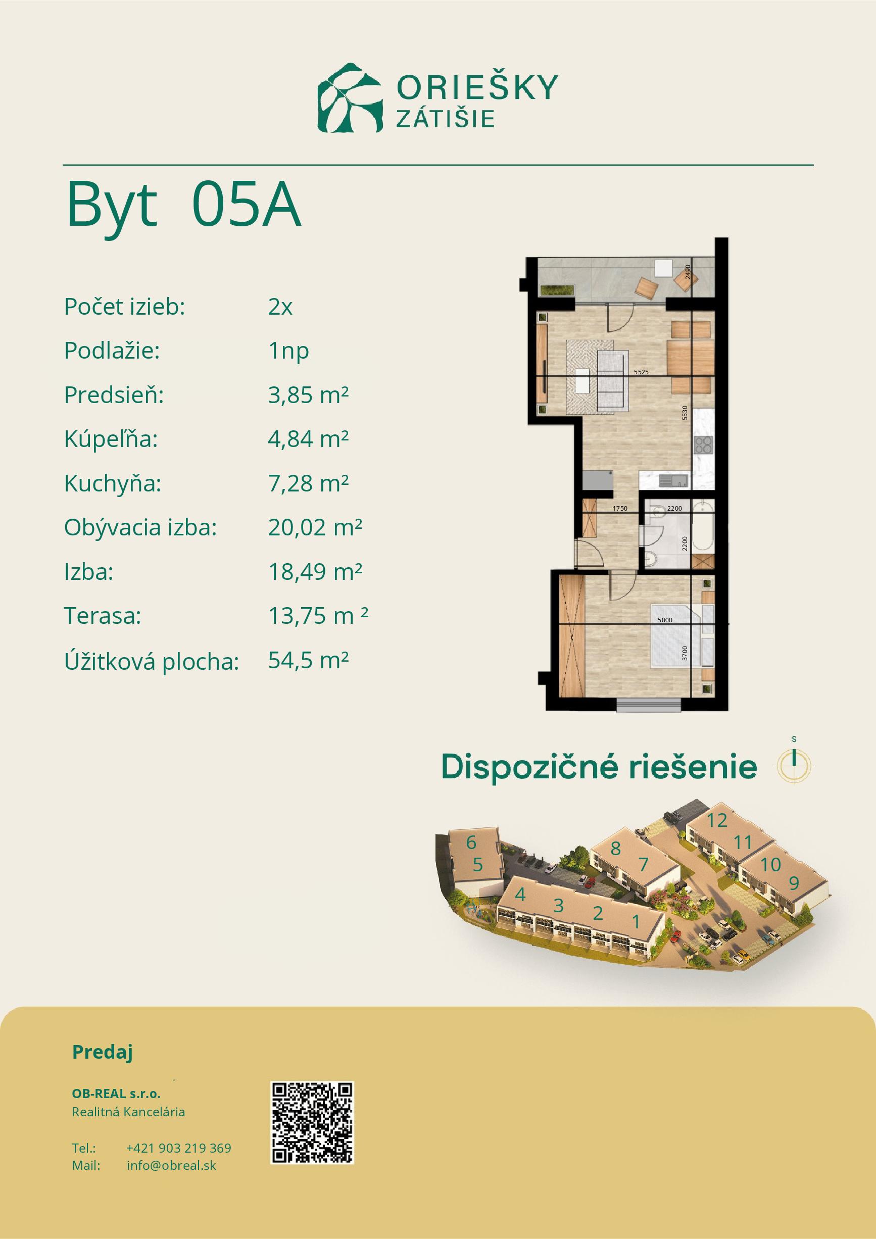 Oriešky Zátišie - 05B - Pôdorys