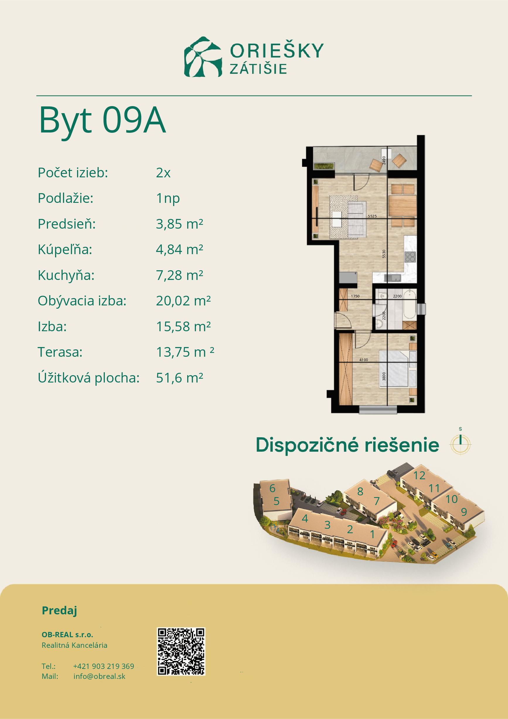 Oriešky Zátišie - 09B - Pôdorys