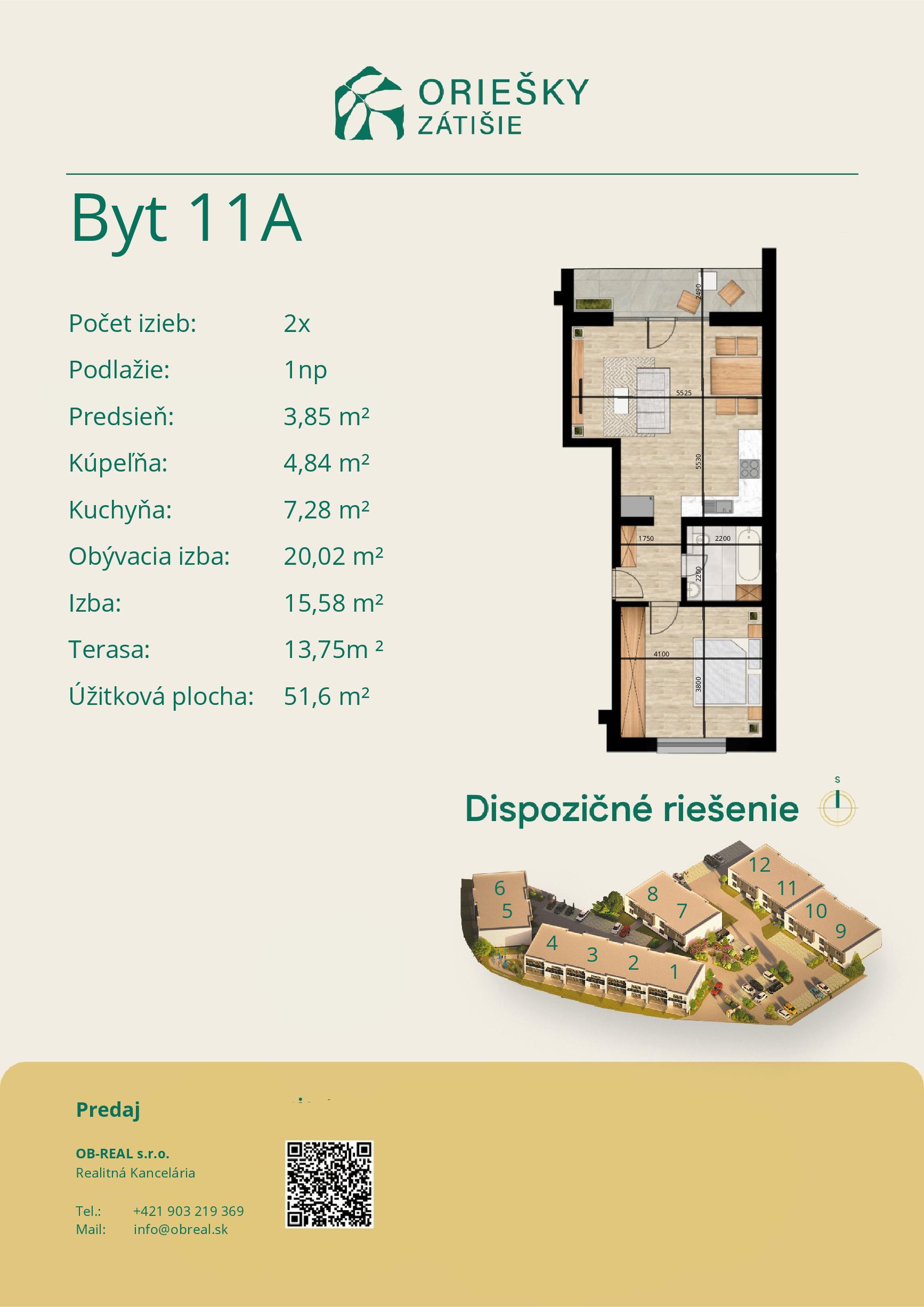 Oriešky Zátišie - 11B - Pôdorys