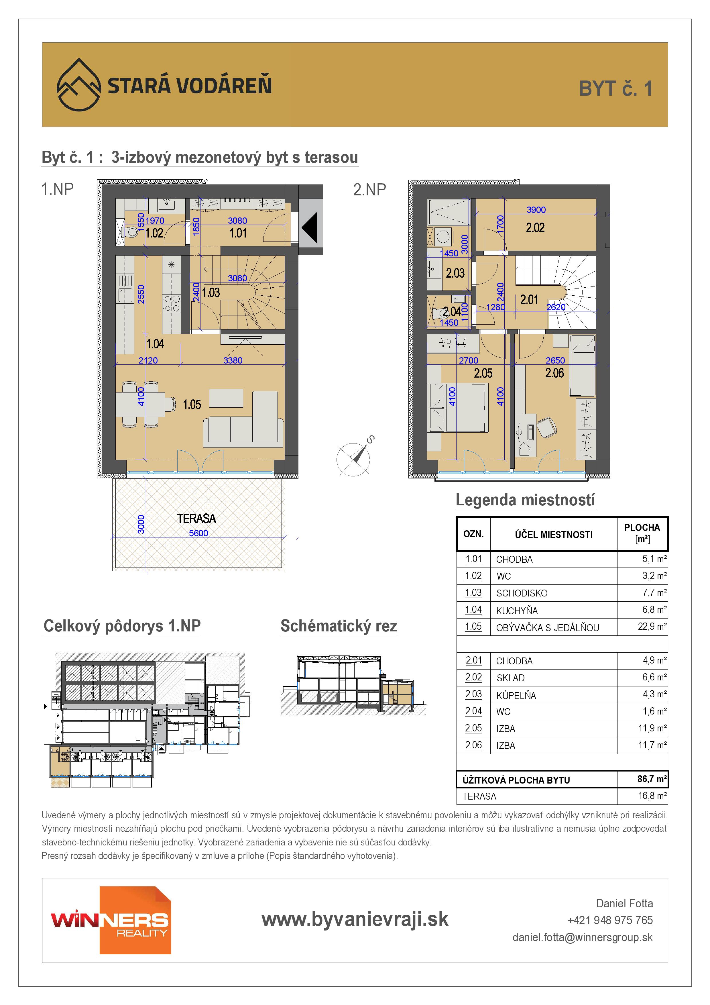Stará Vodáreň - 1 - Pôdorys