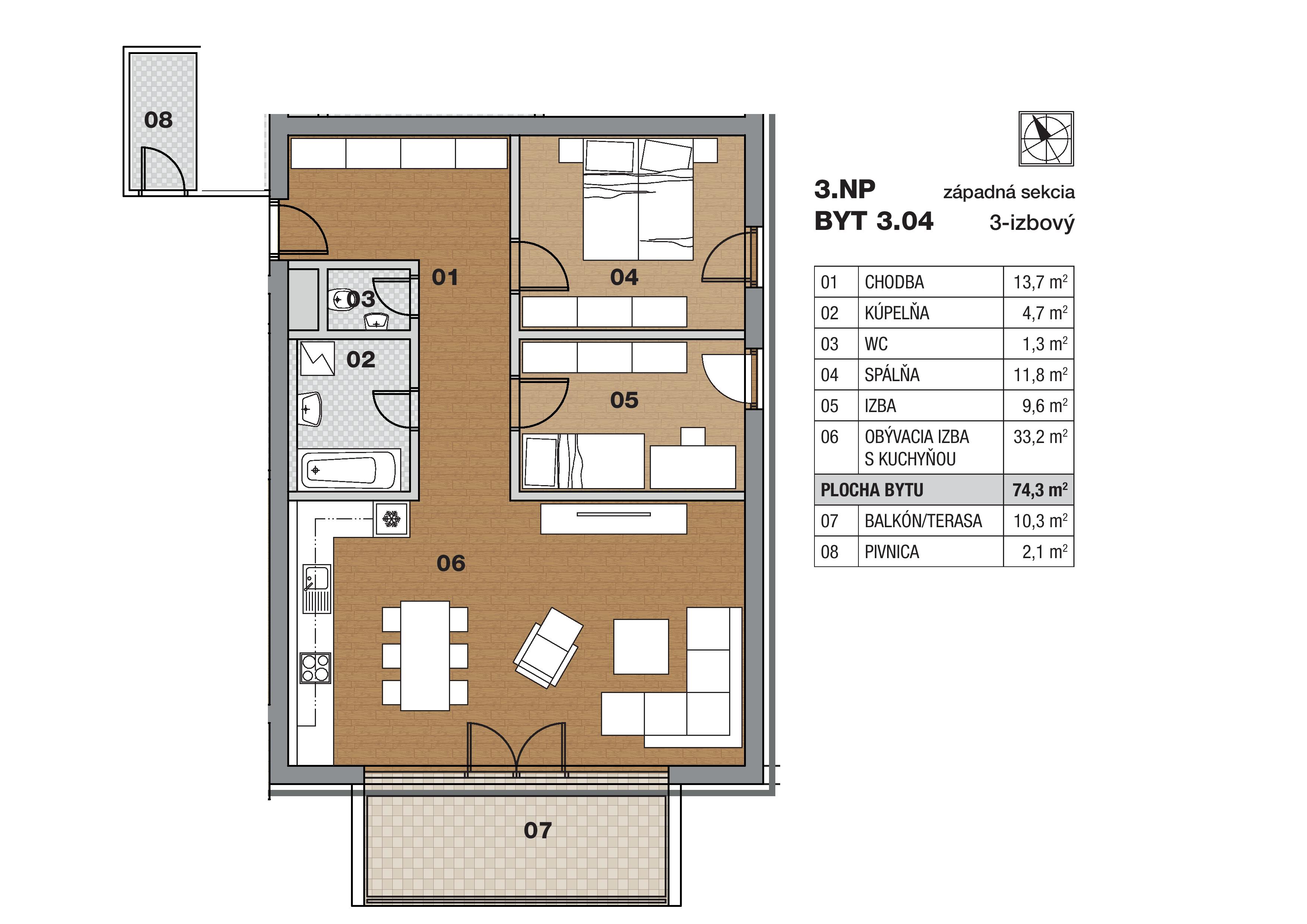 Zelené údolie - A 3.04 - Pôdorys