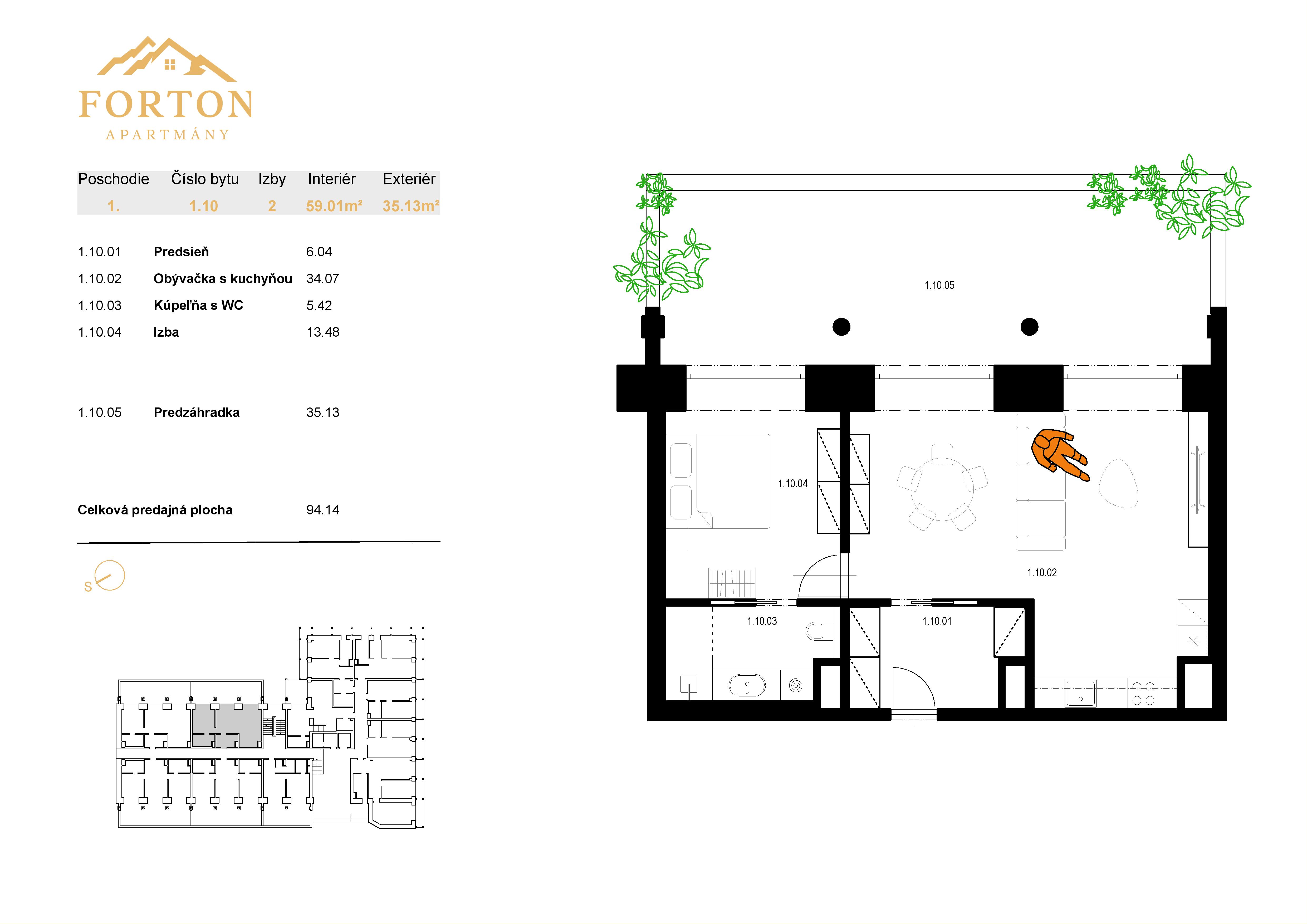 Apartmány Forton - 1.10 - Pôdorys