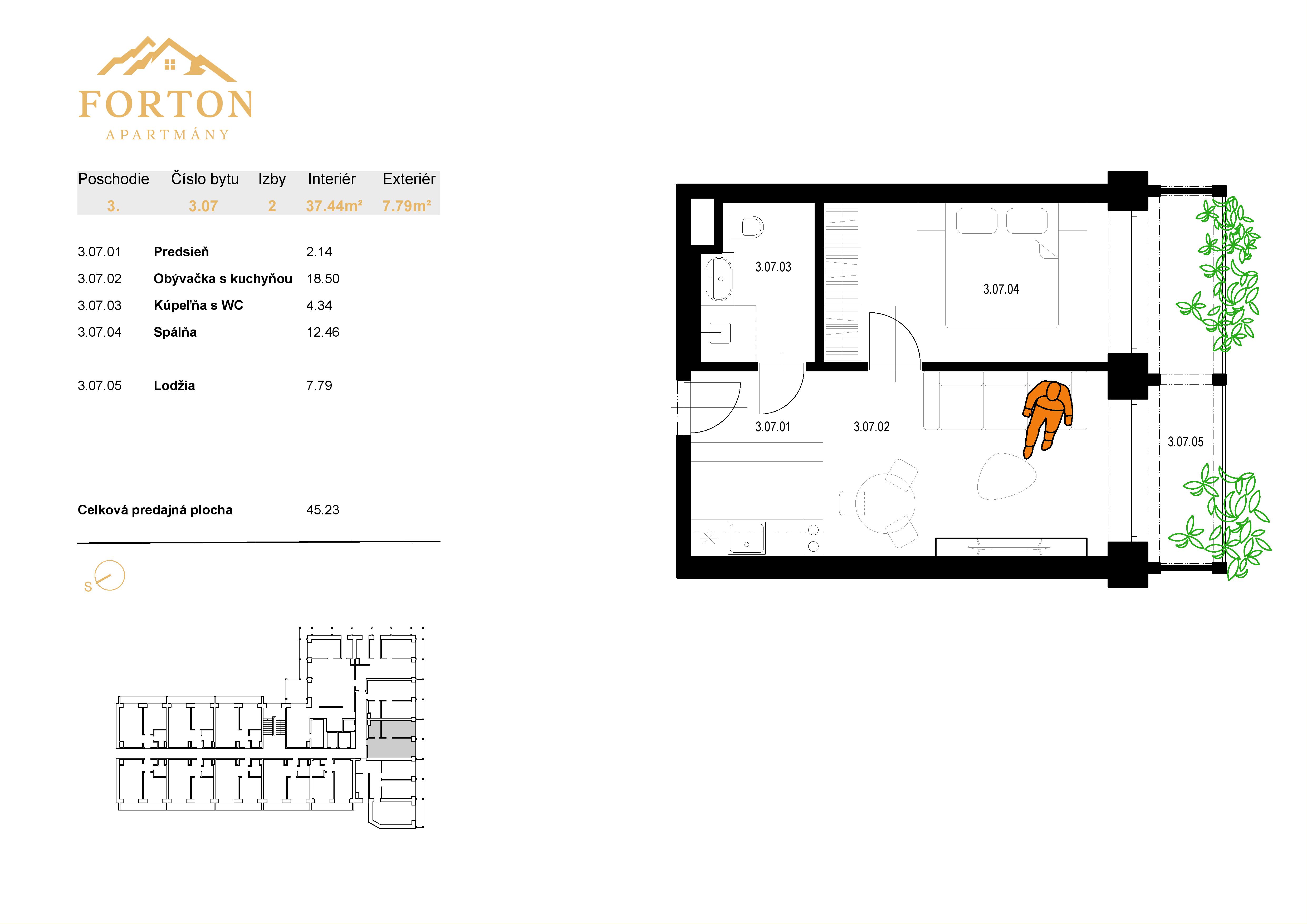 Apartmány Forton - 3.07 - Pôdorys