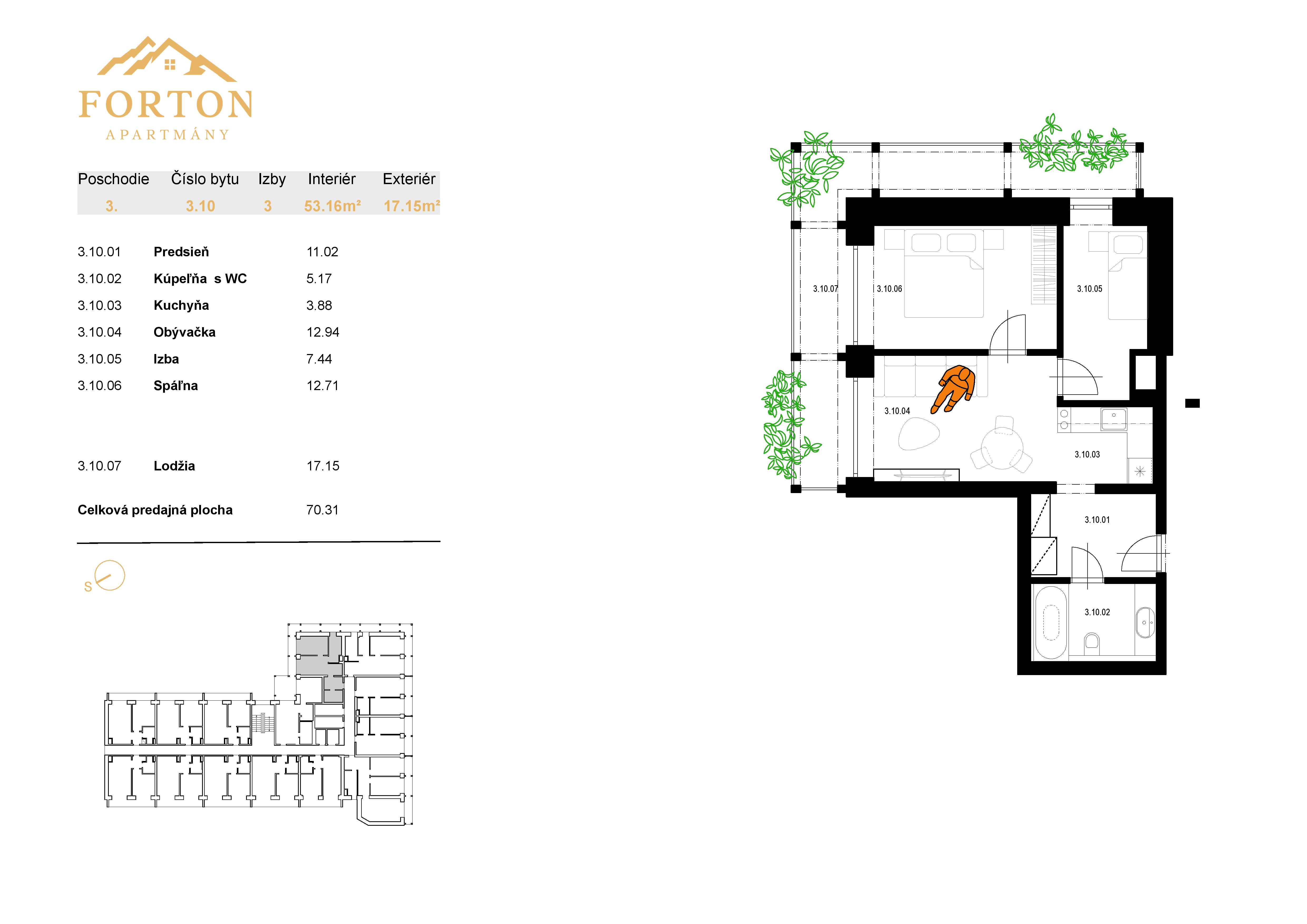 Apartmány Forton - 3.10 - Pôdorys