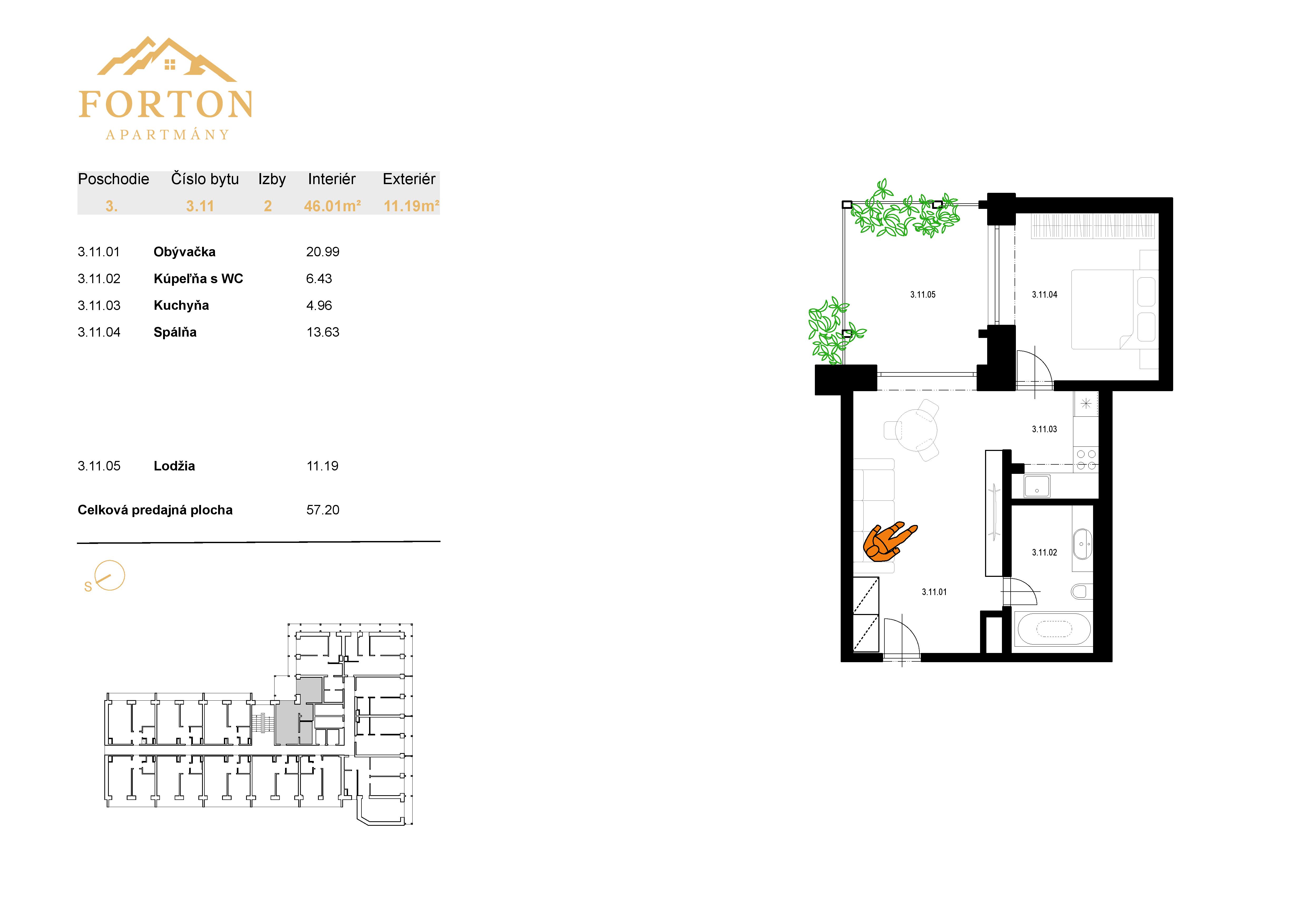 Apartmány Forton - 3.11 - Pôdorys