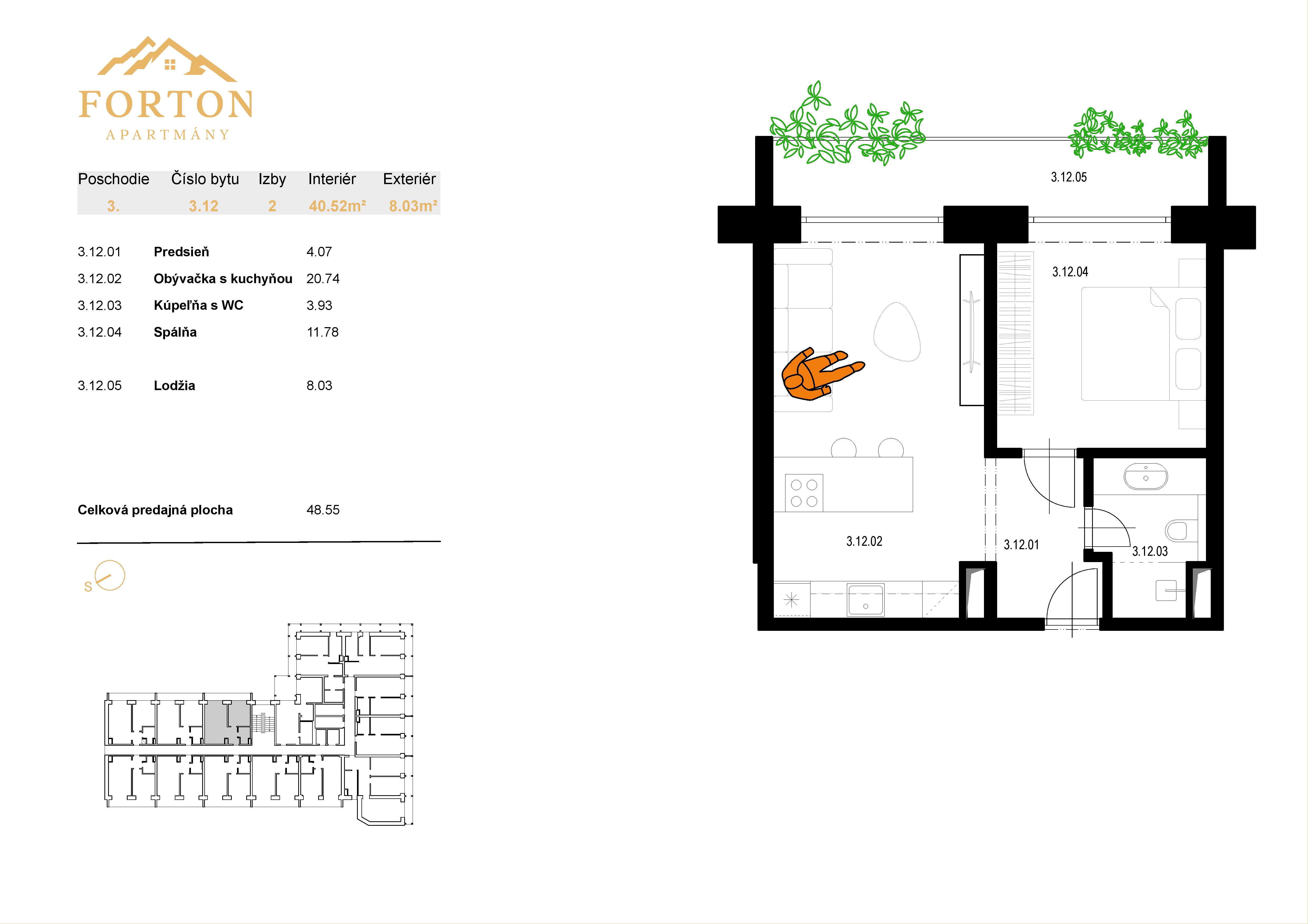 Apartmány Forton - 3.12 - Pôdorys
