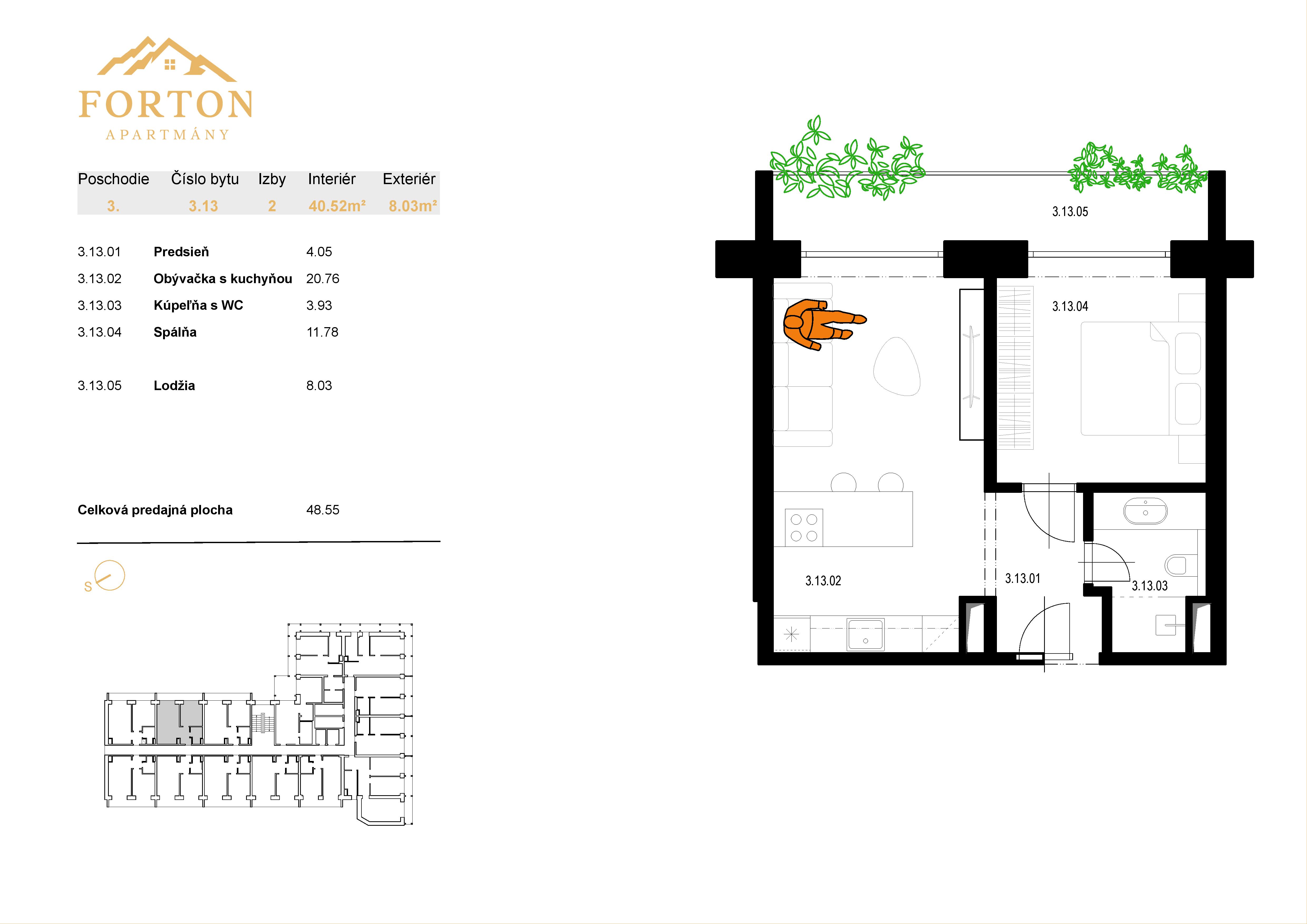 Apartmány Forton - 3.13 - Pôdorys