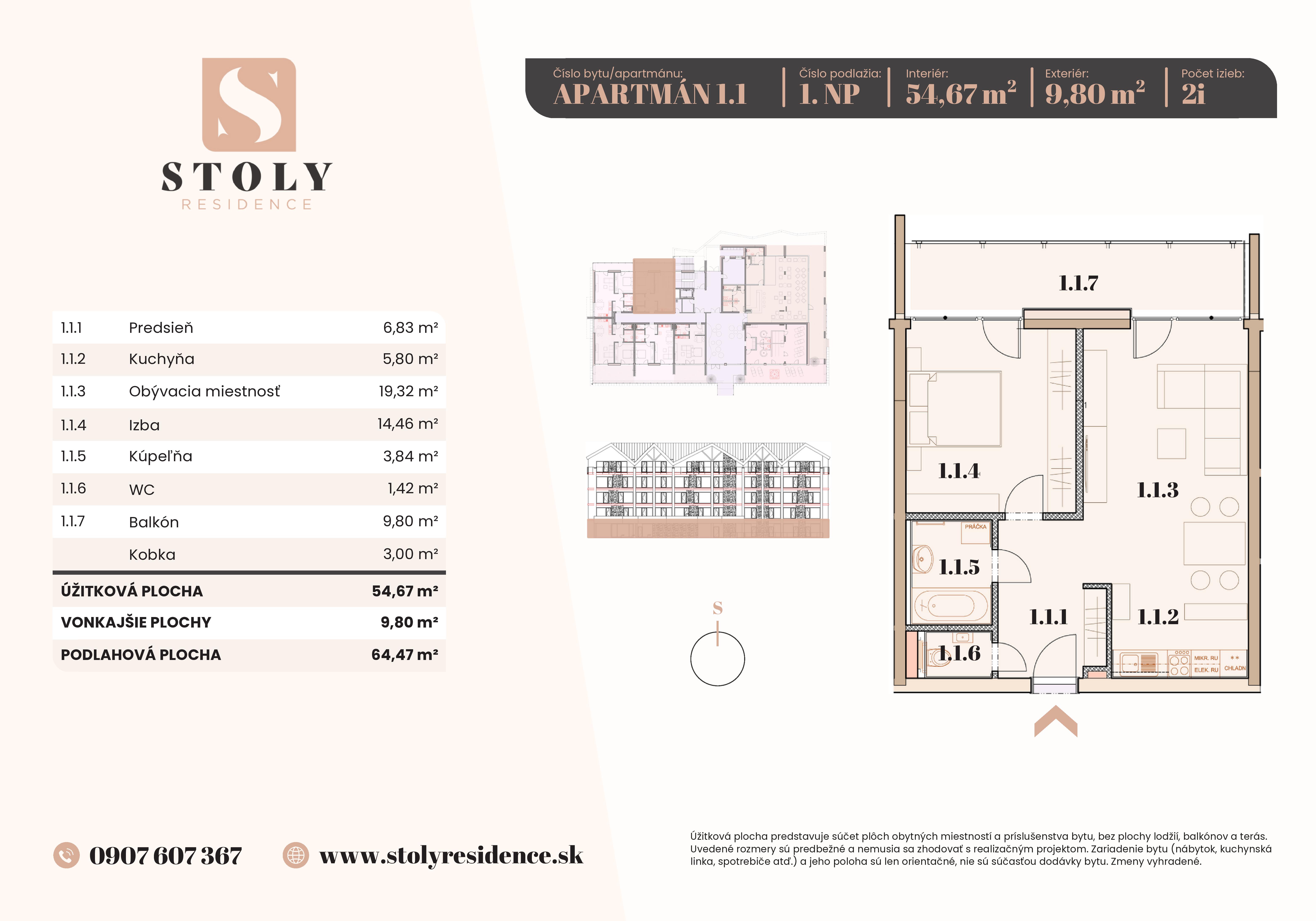 Stoly Residence - 1.1 - Pôdorys