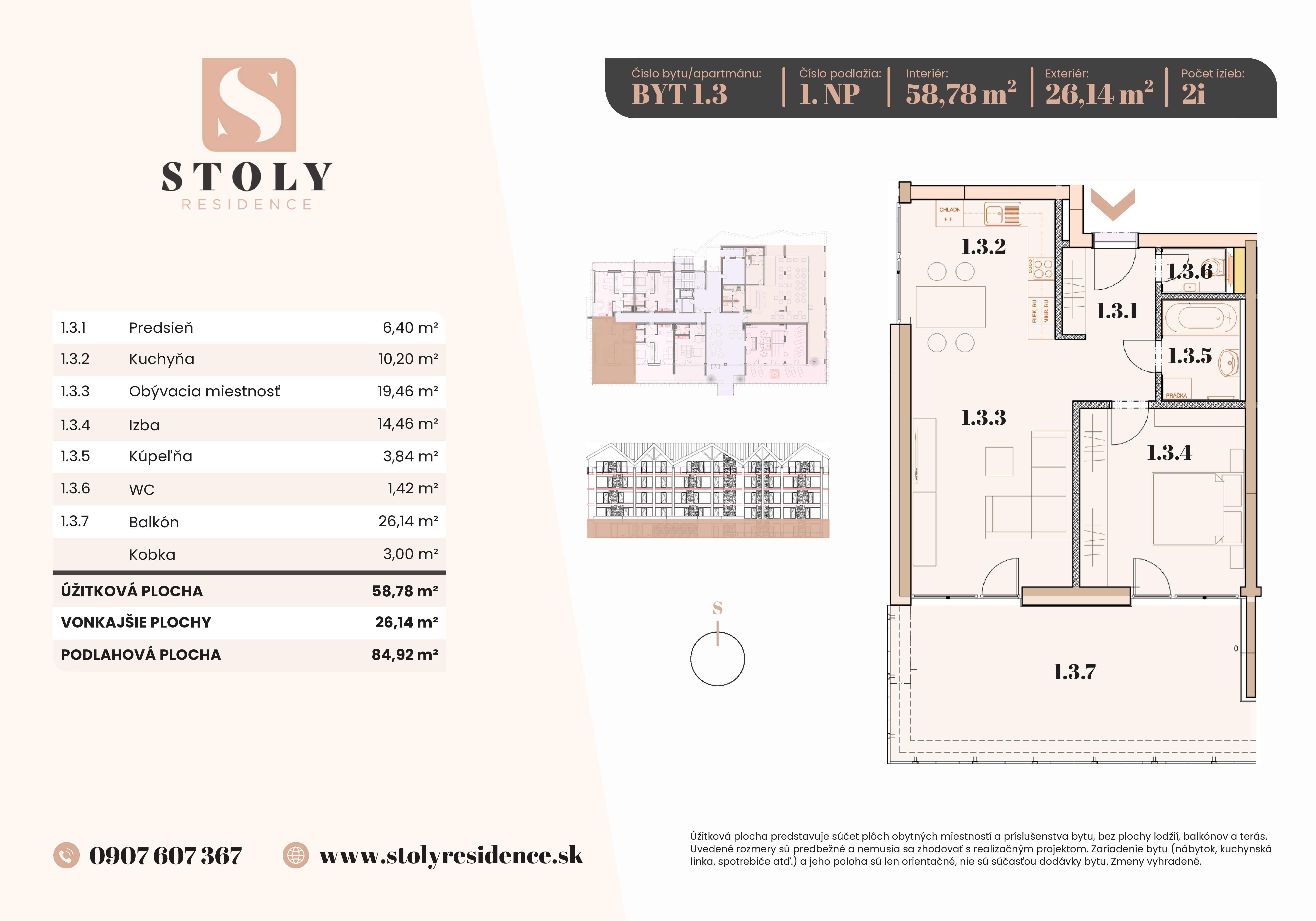 Stoly Residence - 1.3 - Pôdorys