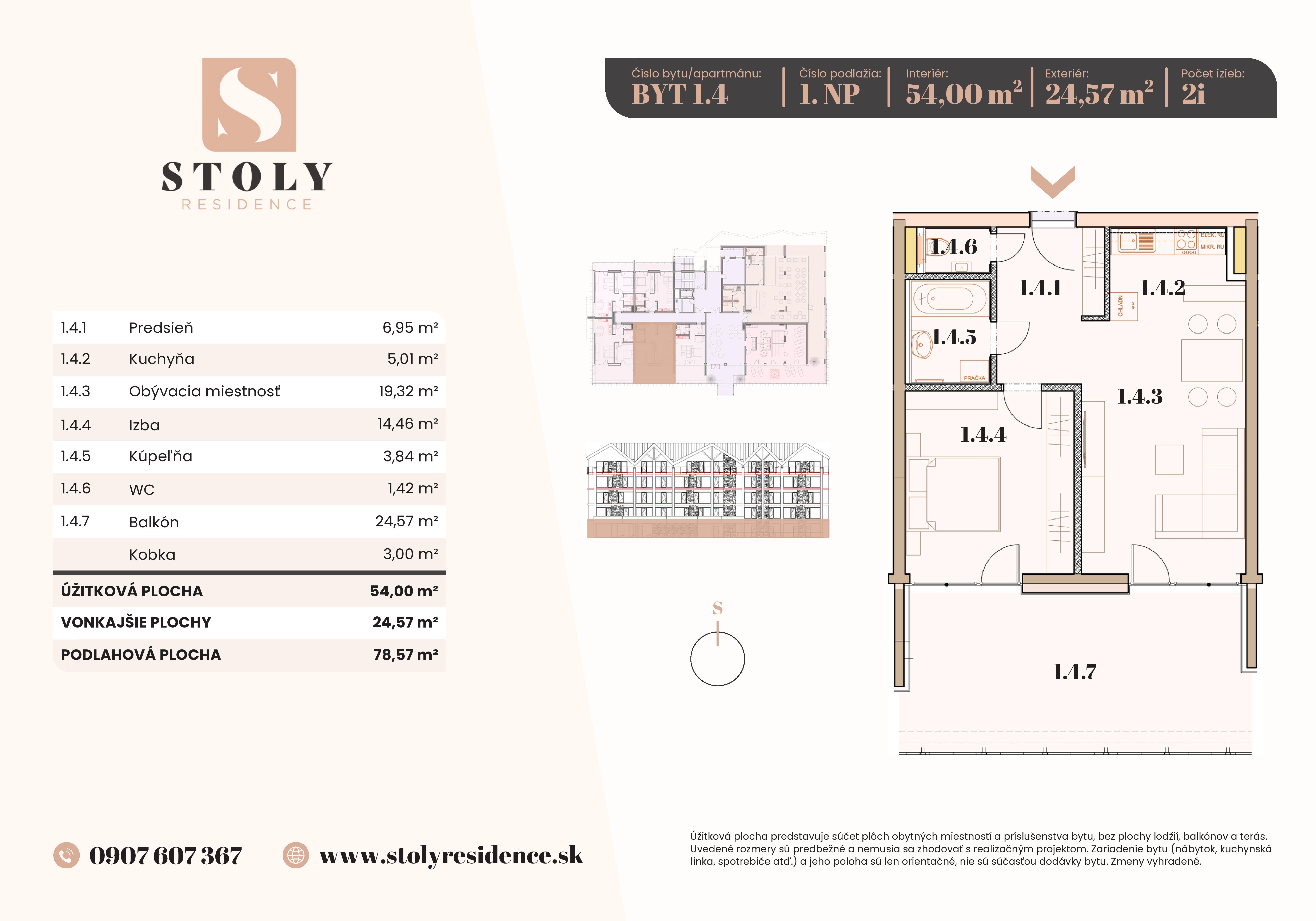 Stoly Residence - 1.4 - Pôdorys