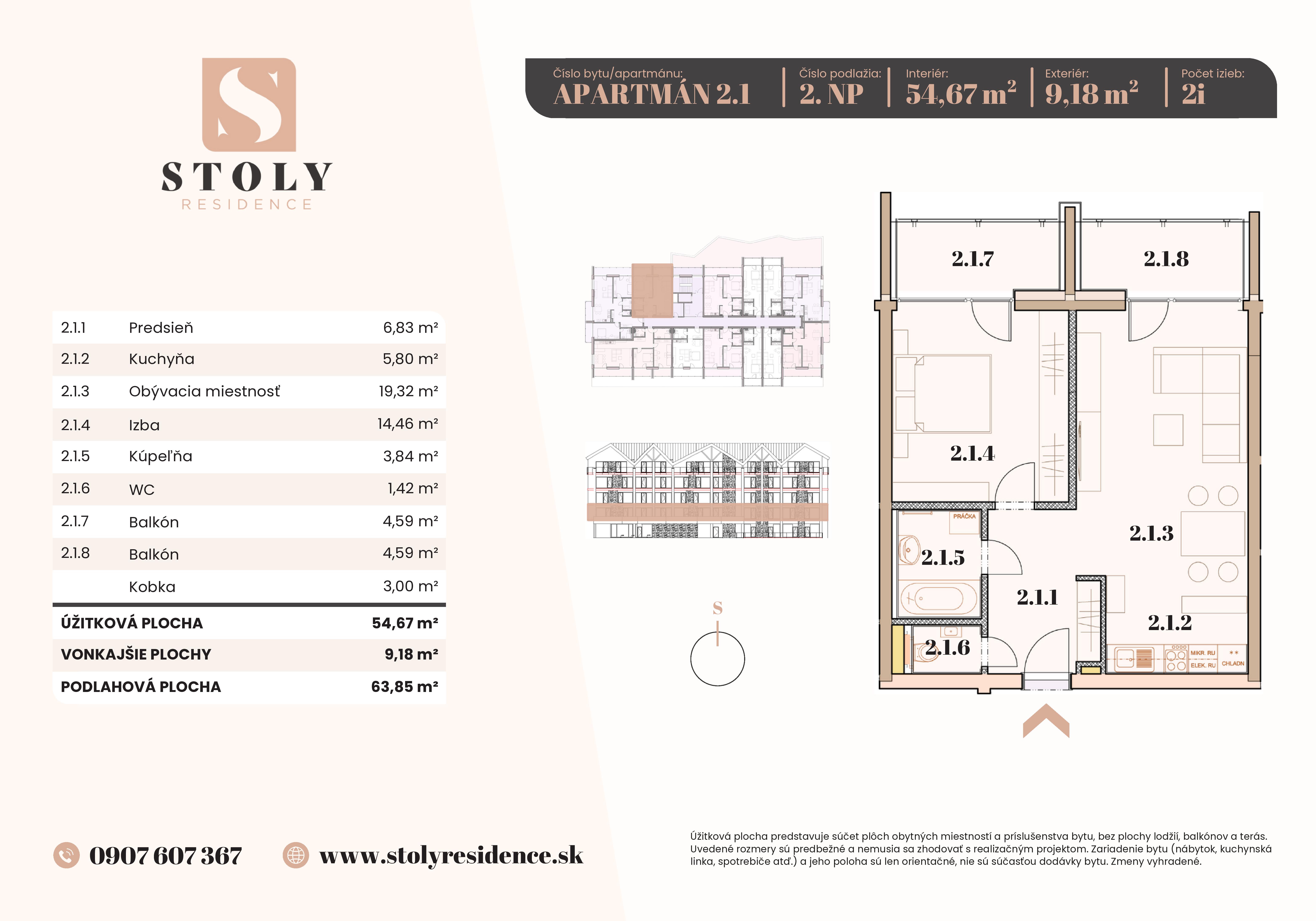 Stoly Residence - 2.1 - Pôdorys