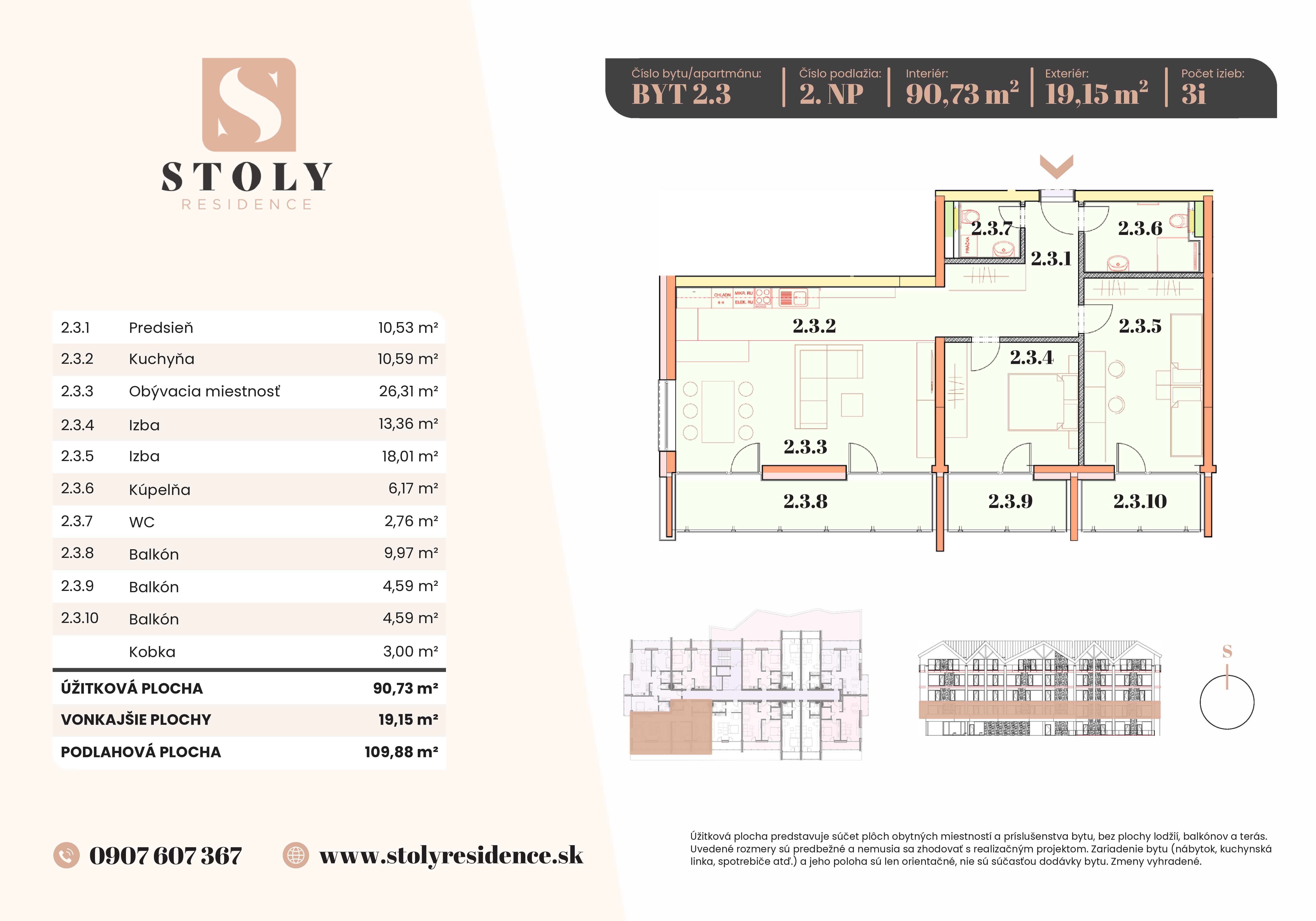 Stoly Residence - 2.3 - Pôdorys