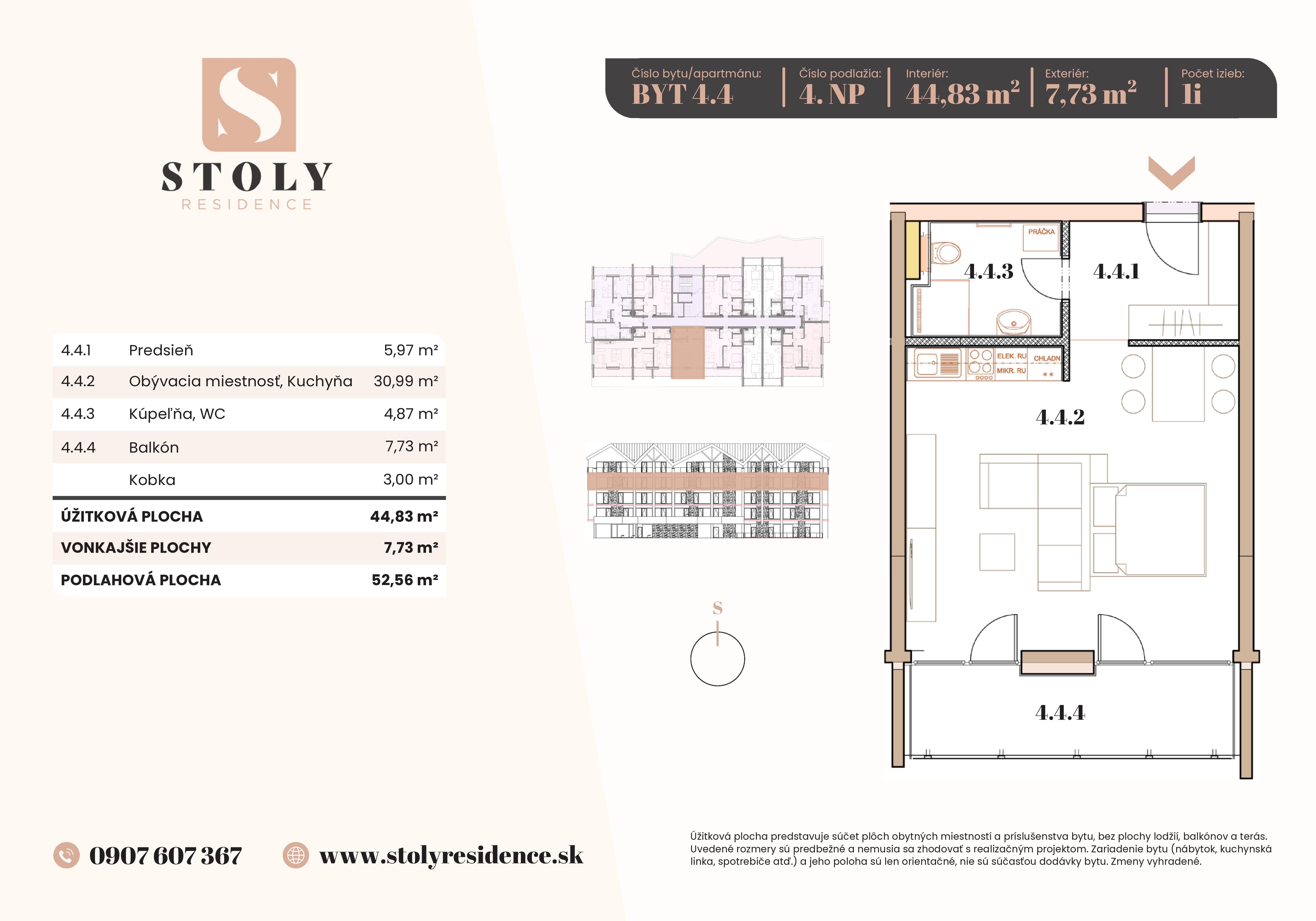 Stoly Residence - 4.4 - Pôdorys