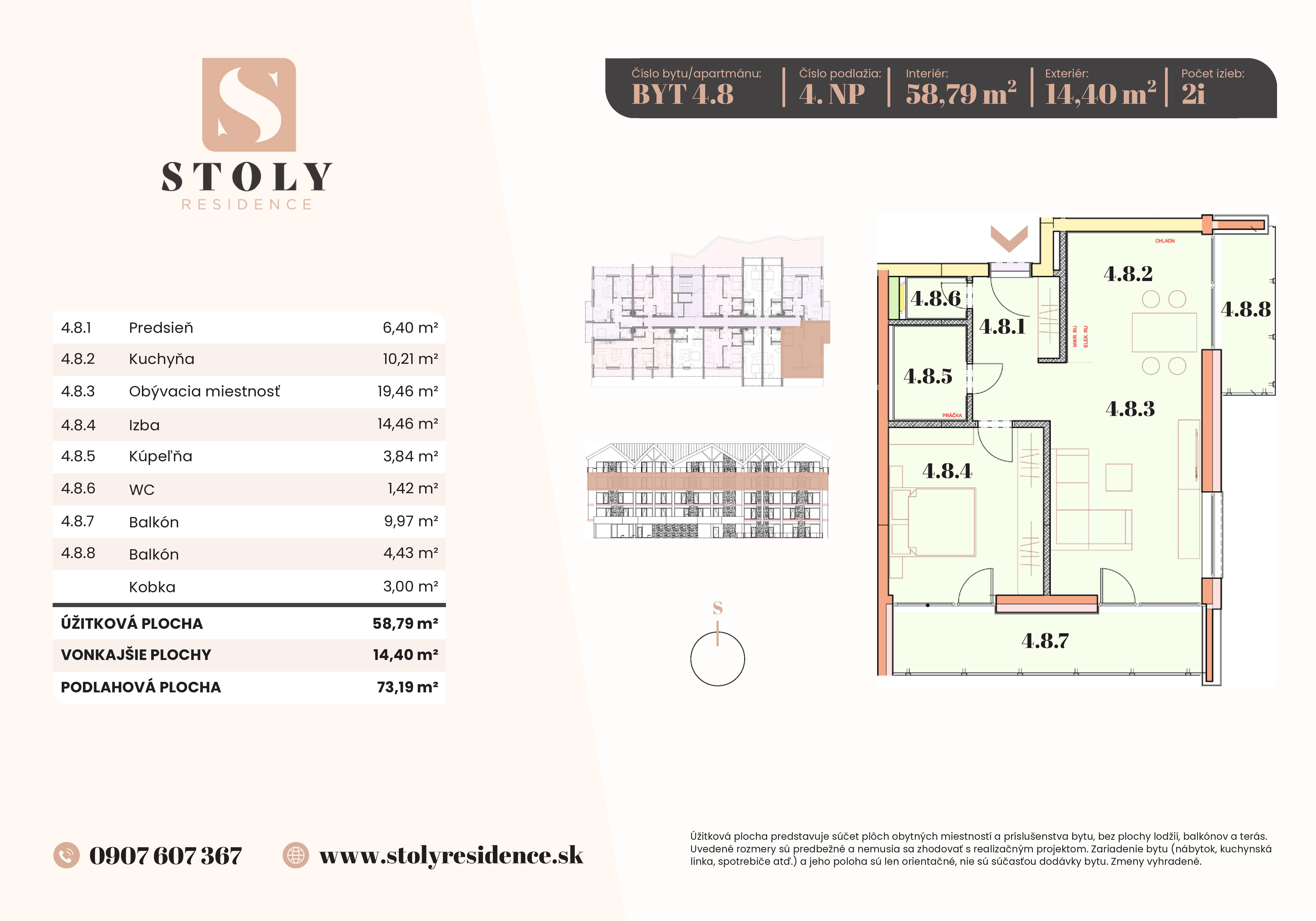 Stoly Residence - 4.8 - Pôdorys