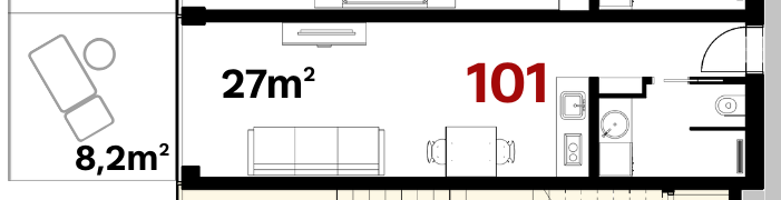 Tee Residence - 101 - Pôdorys