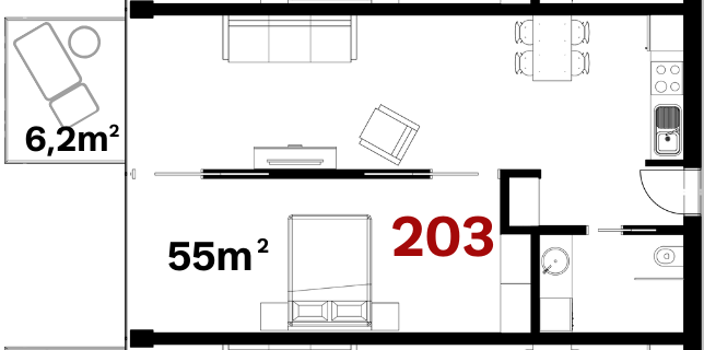 Tee Residence - 203 - Pôdorys