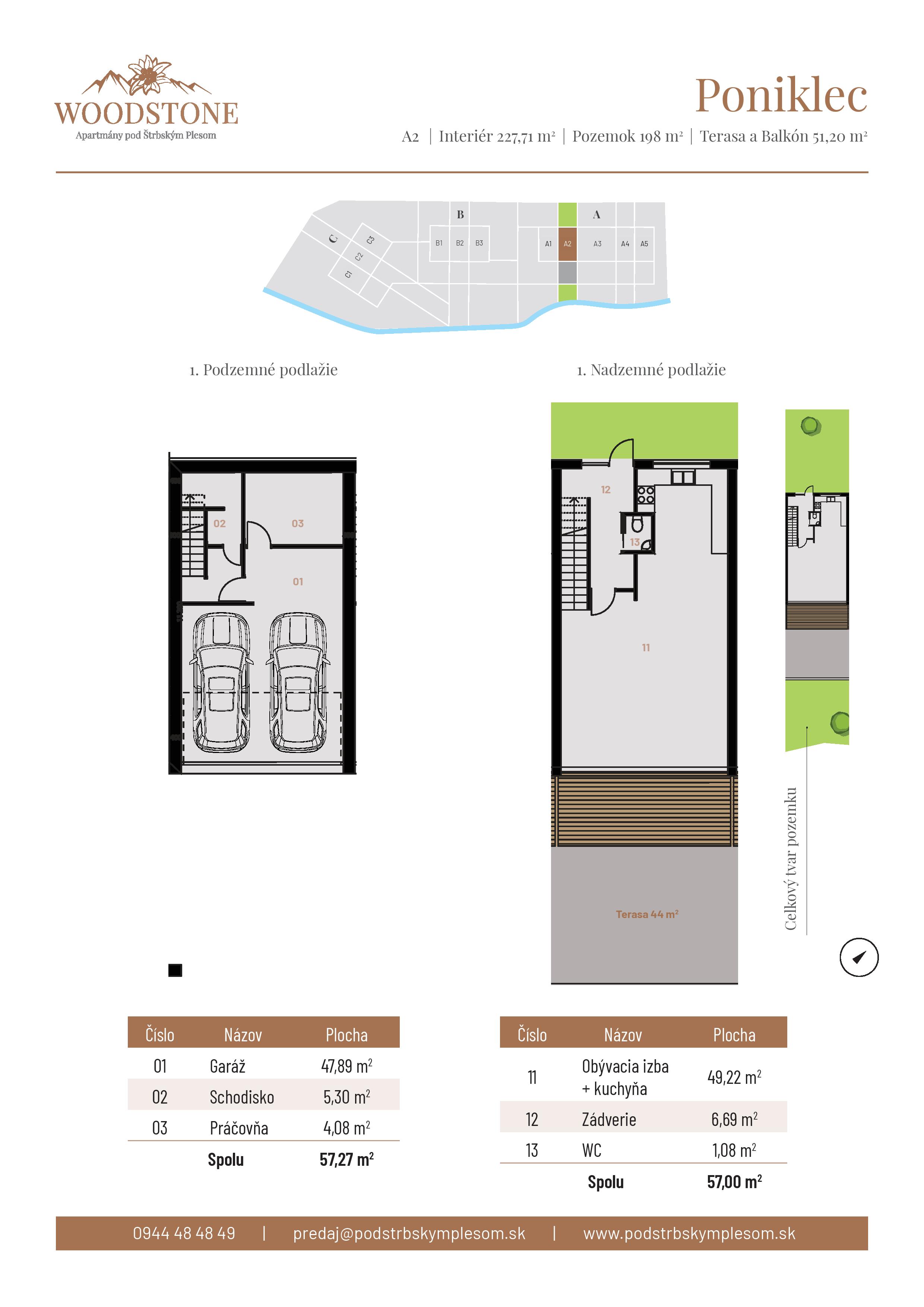 Woodstone Rezidencie - Poniklec (A2) - Pôdorys