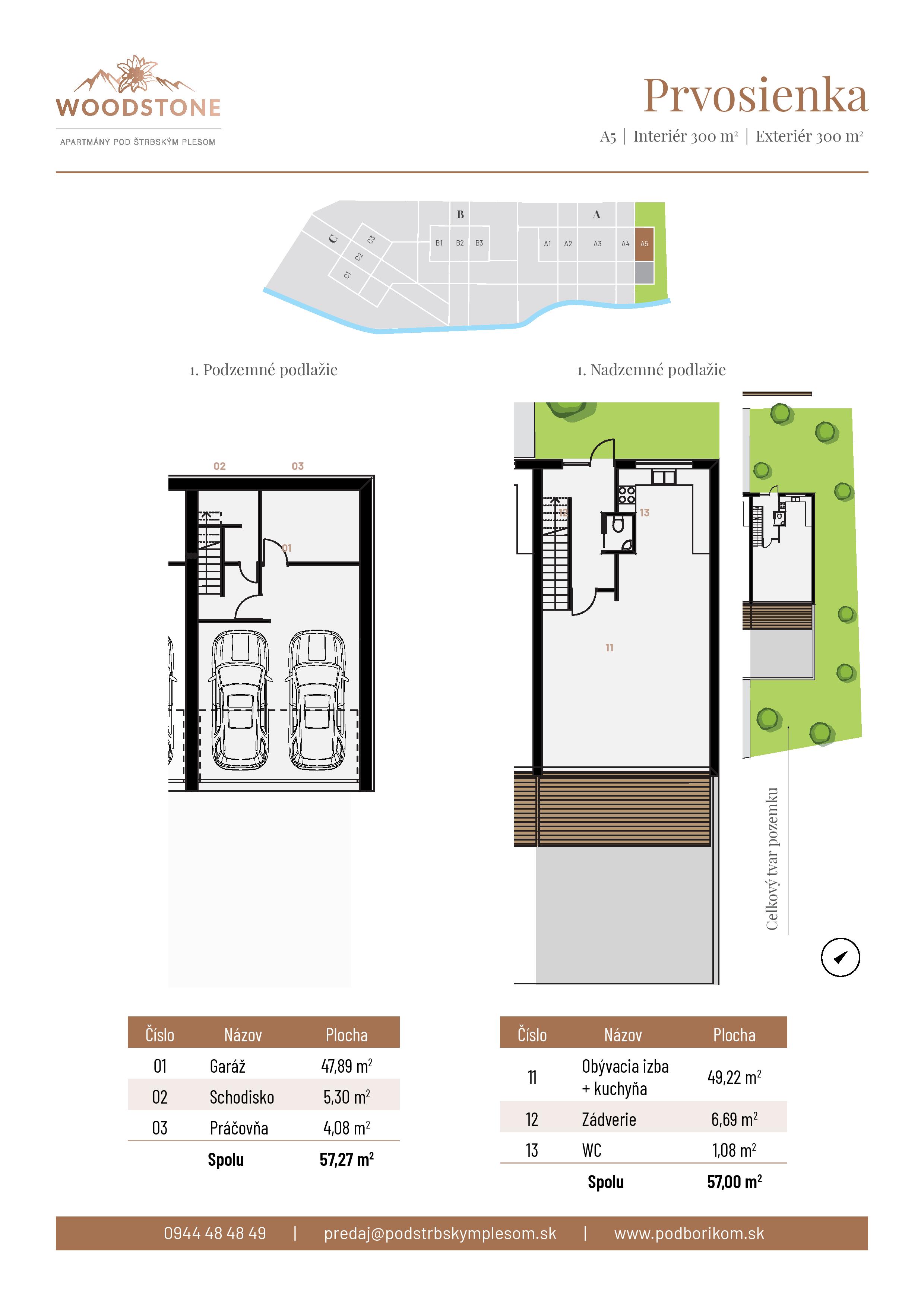 Woodstone Rezidencie - Prvosienka (A5) - Pôdorys