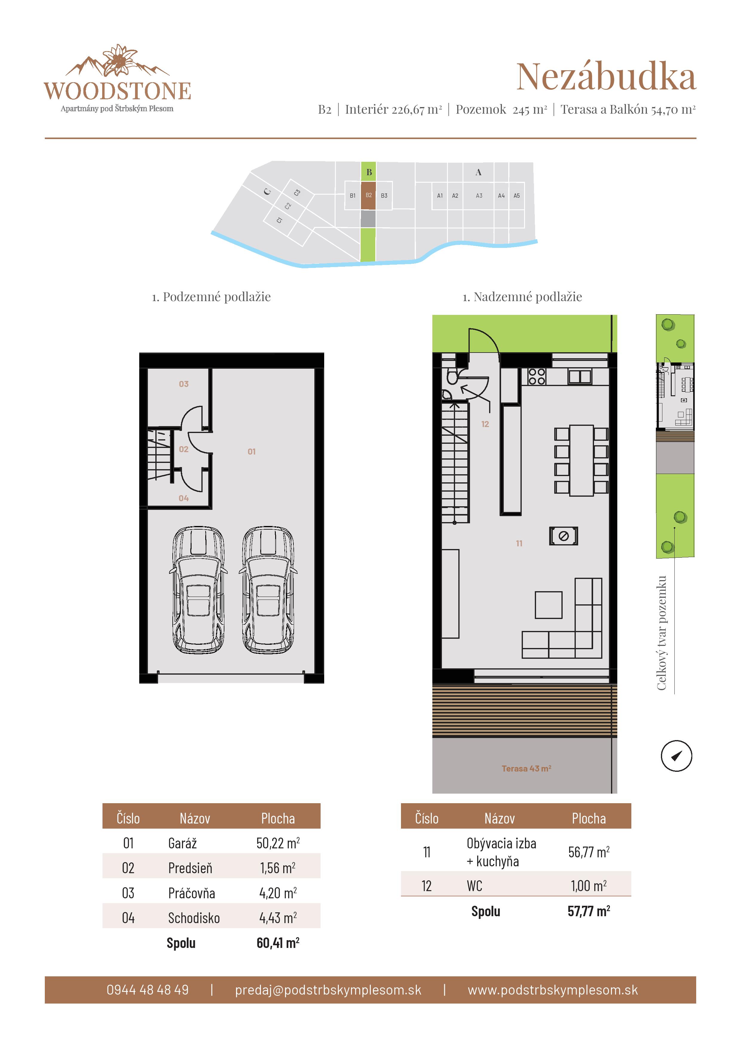 Woodstone Rezidencie - Nezabudka (B2) - Pôdorys