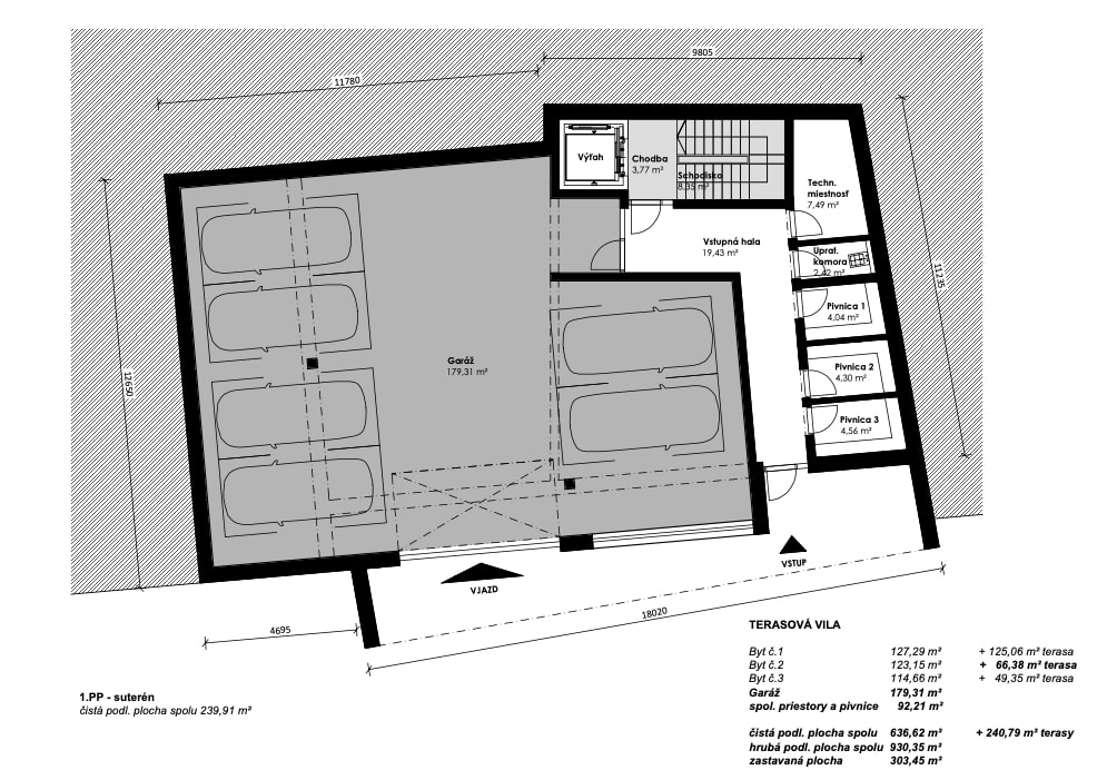 Vily nad Slatinou - 3. poschodie - Pôdorys