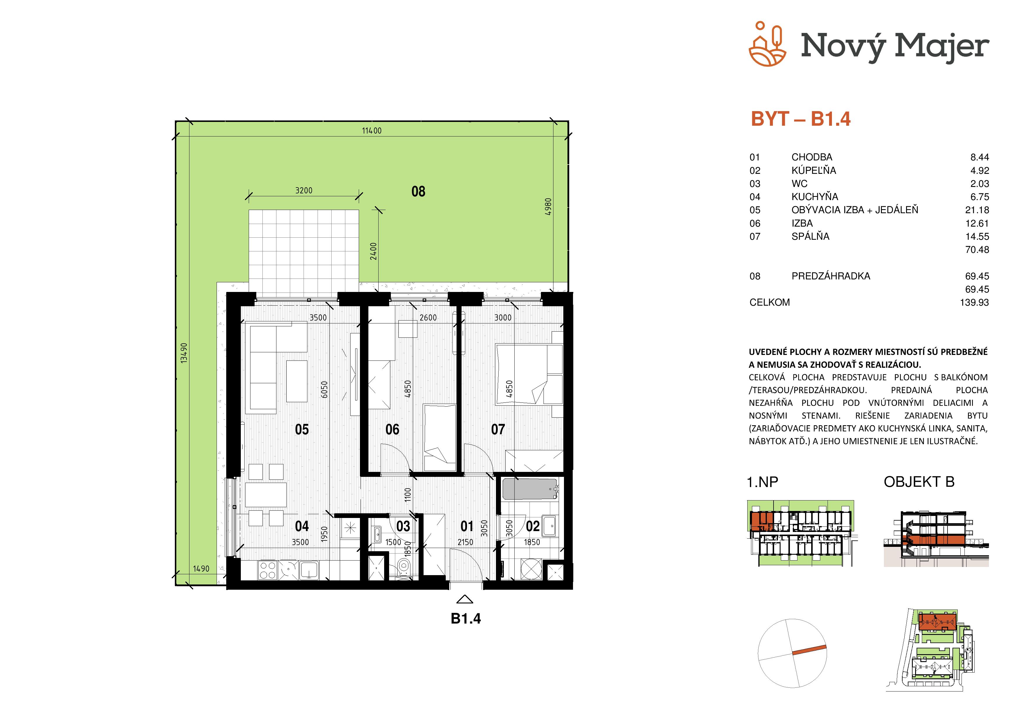 Nový Majer - B1.4 - Pôdorys