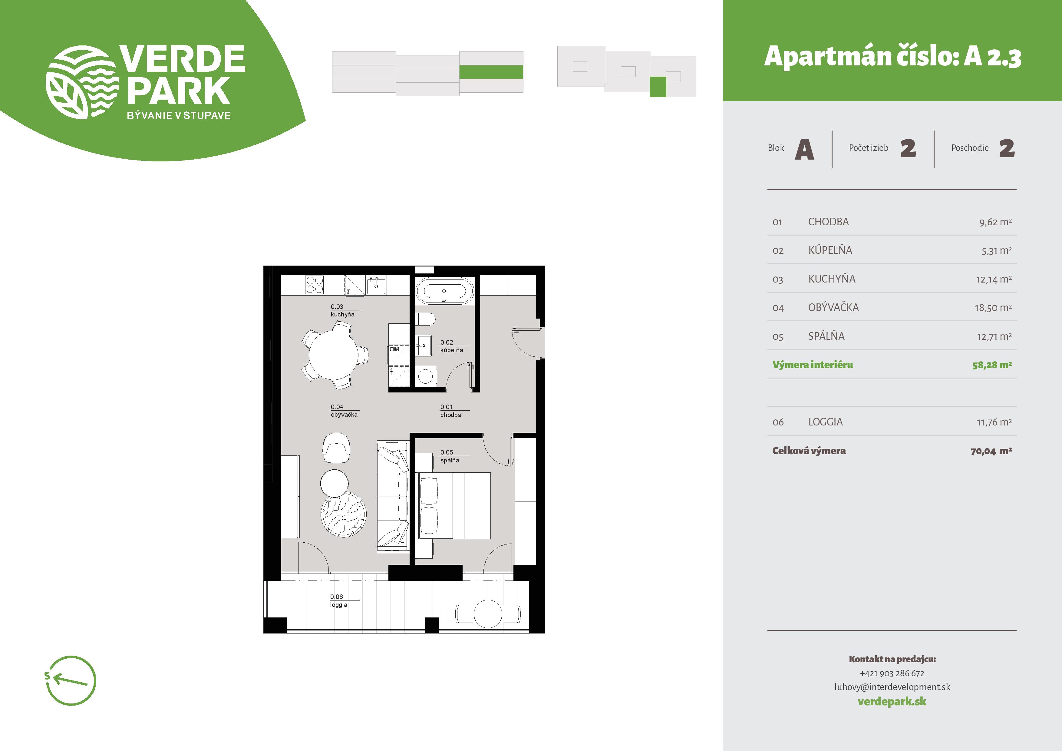 Verde Park - A2.3 - Pôdorys