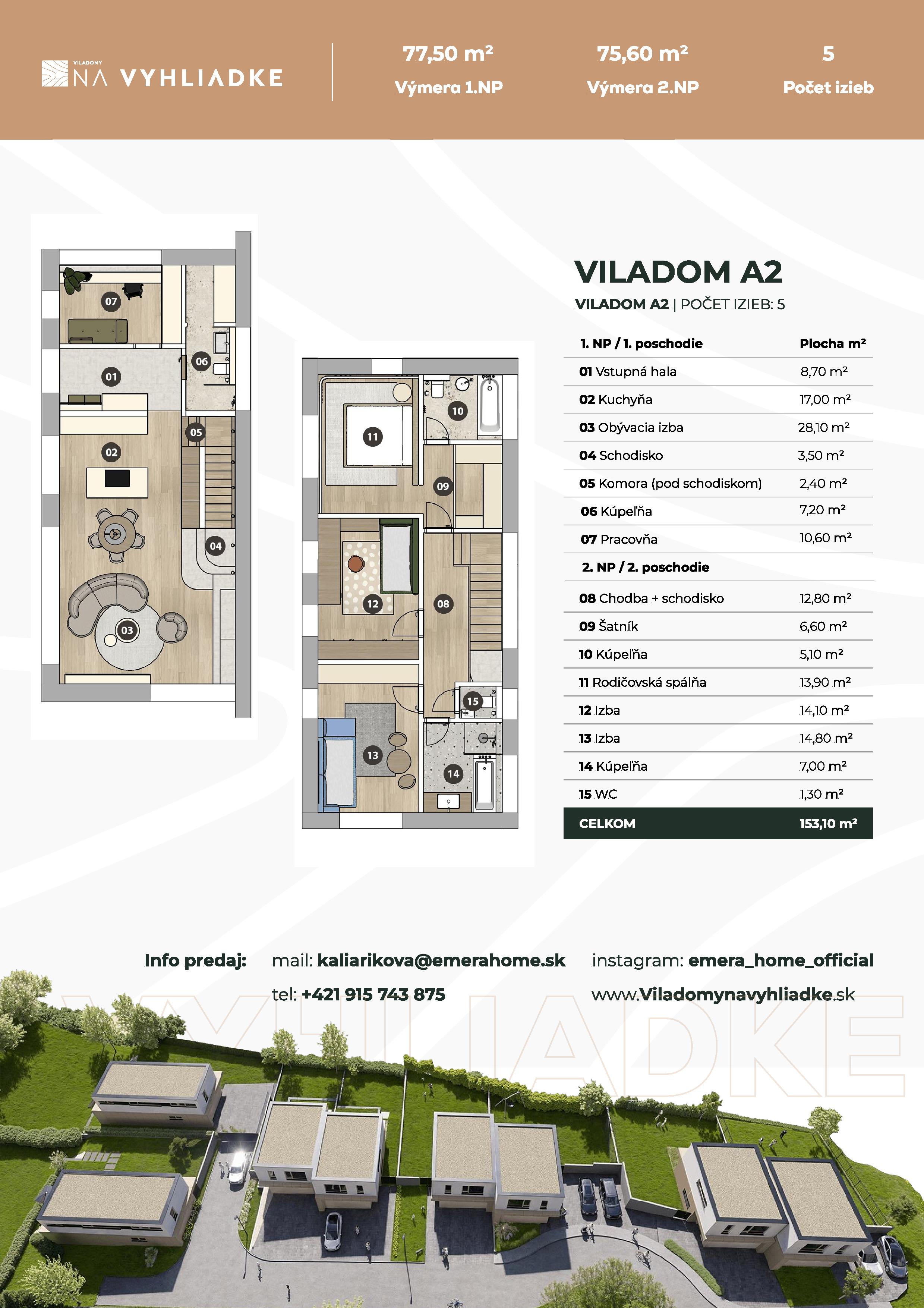 Viladomy Na Vyhliadke - A2 - Pôdorys