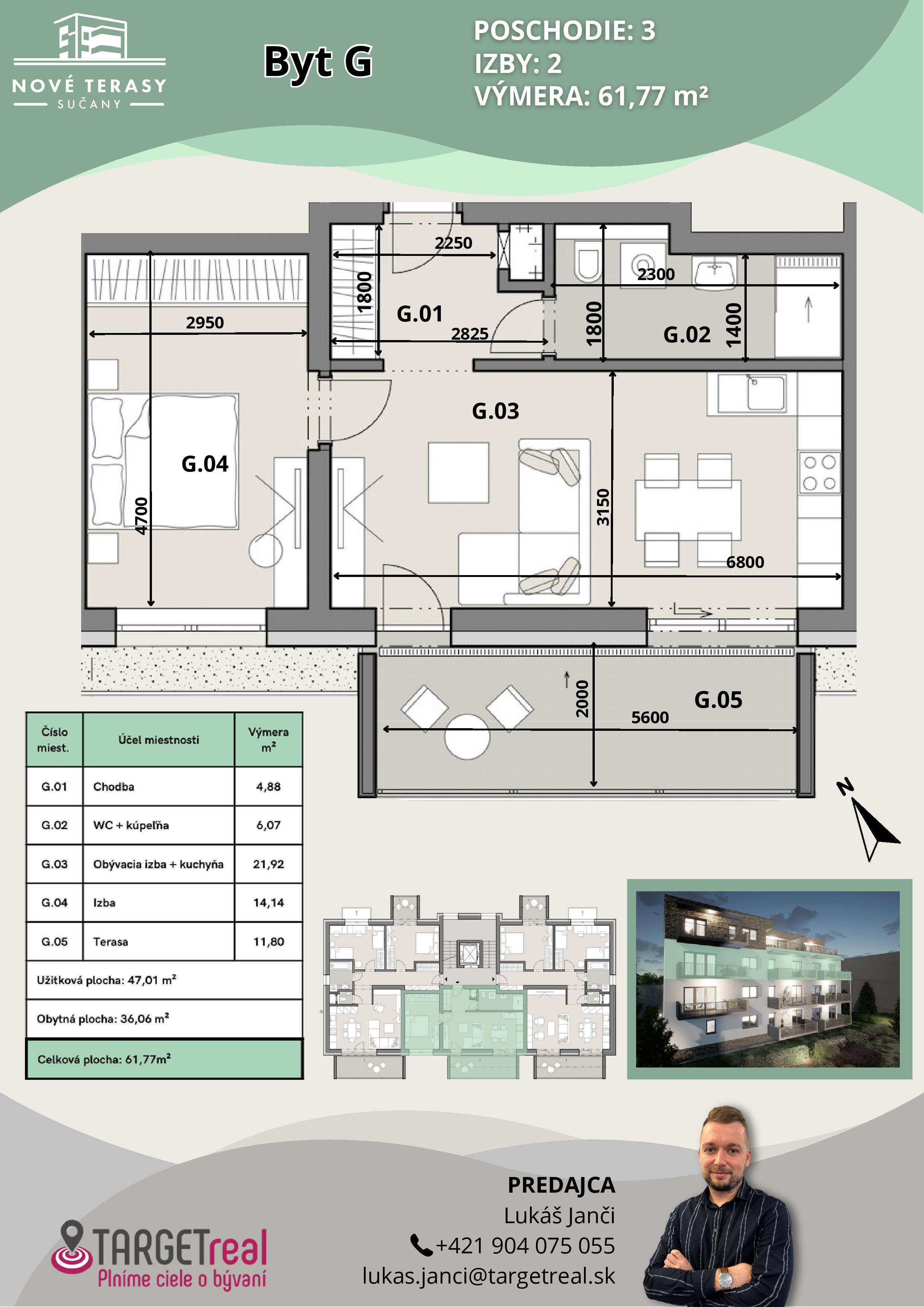 Nové Terasy - G - Pôdorys