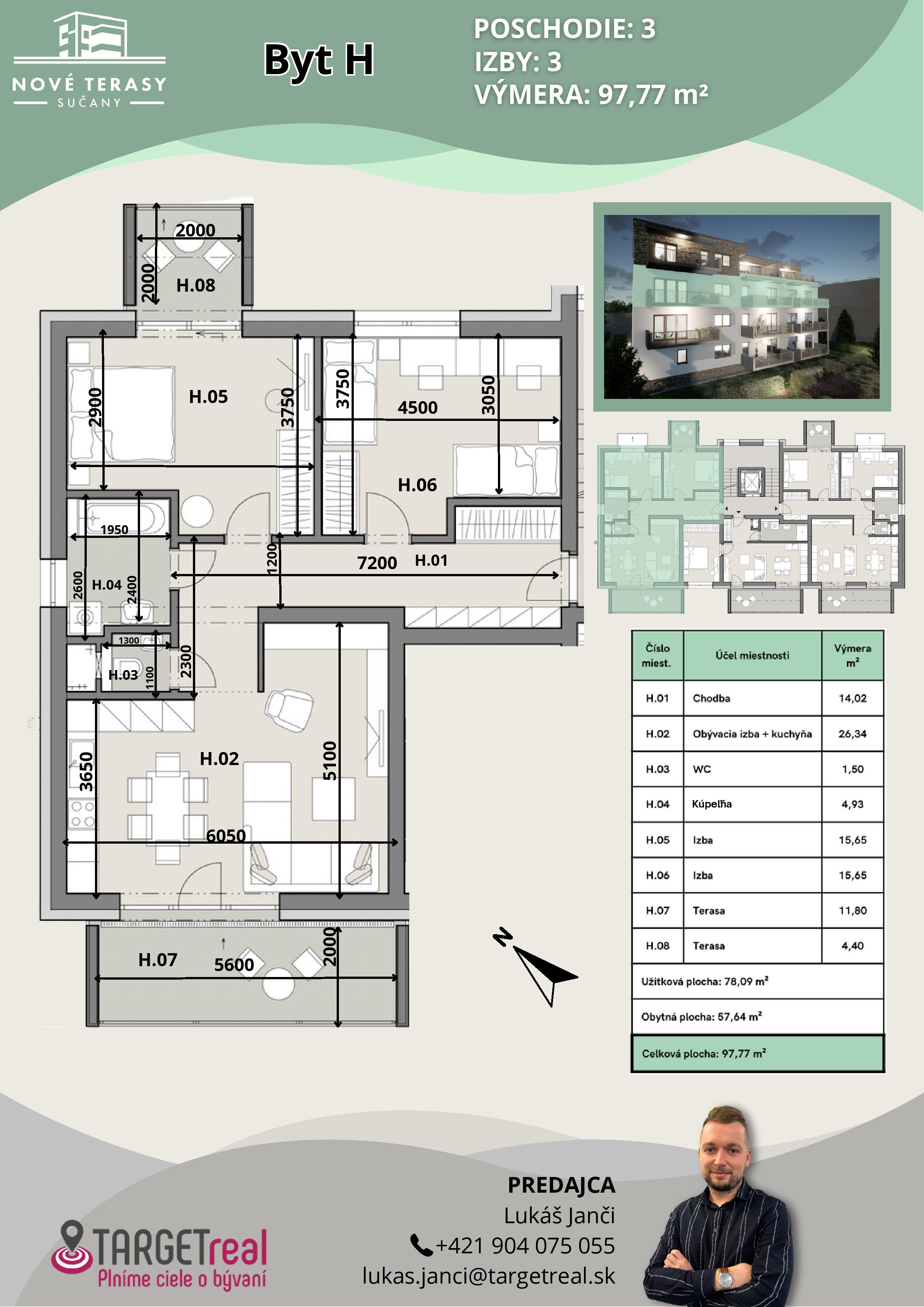 Nové Terasy - H - Pôdorys