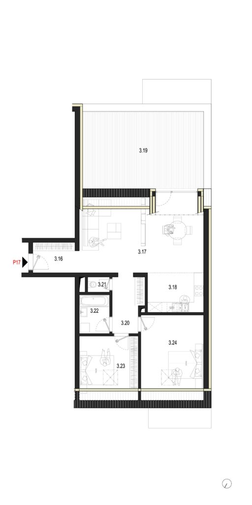 Rezidencia Krajinská - P17 - Pôdorys