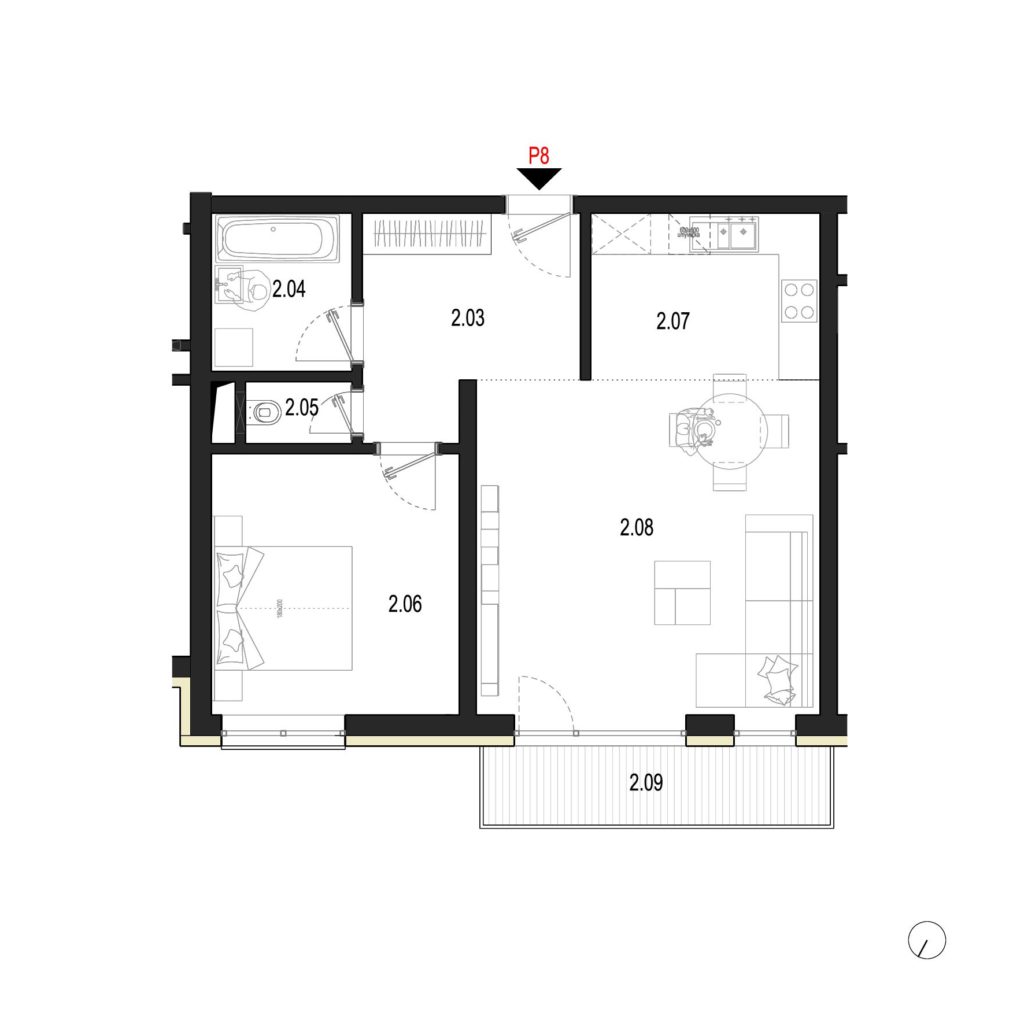 Rezidencia Krajinská - P8 - Pôdorys