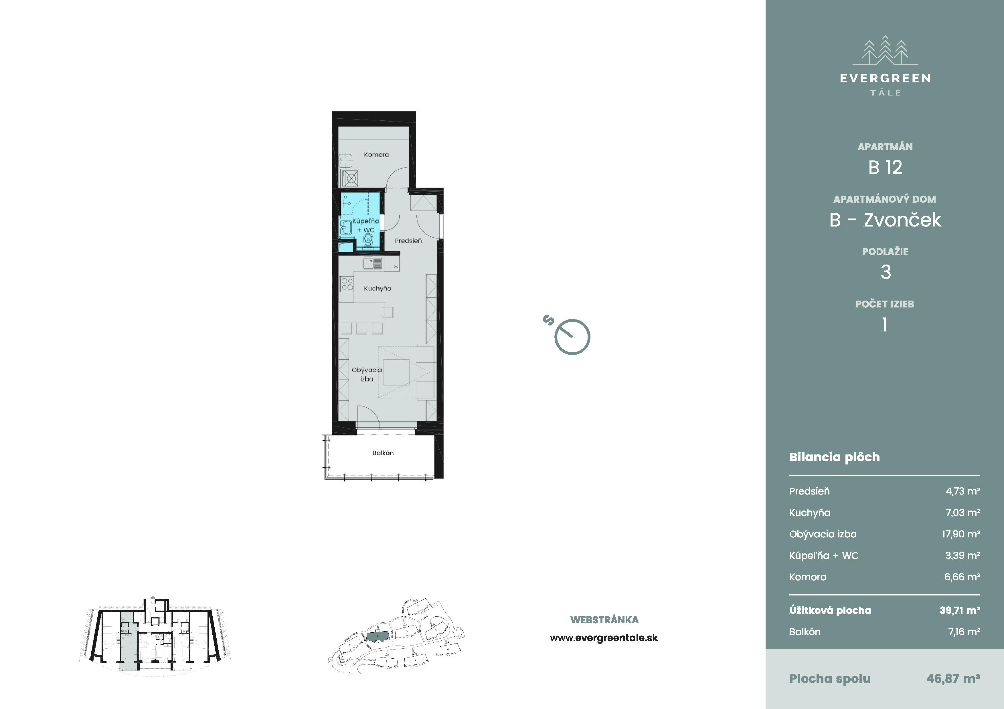 Evergreen Tále - B12 - Pôdorys