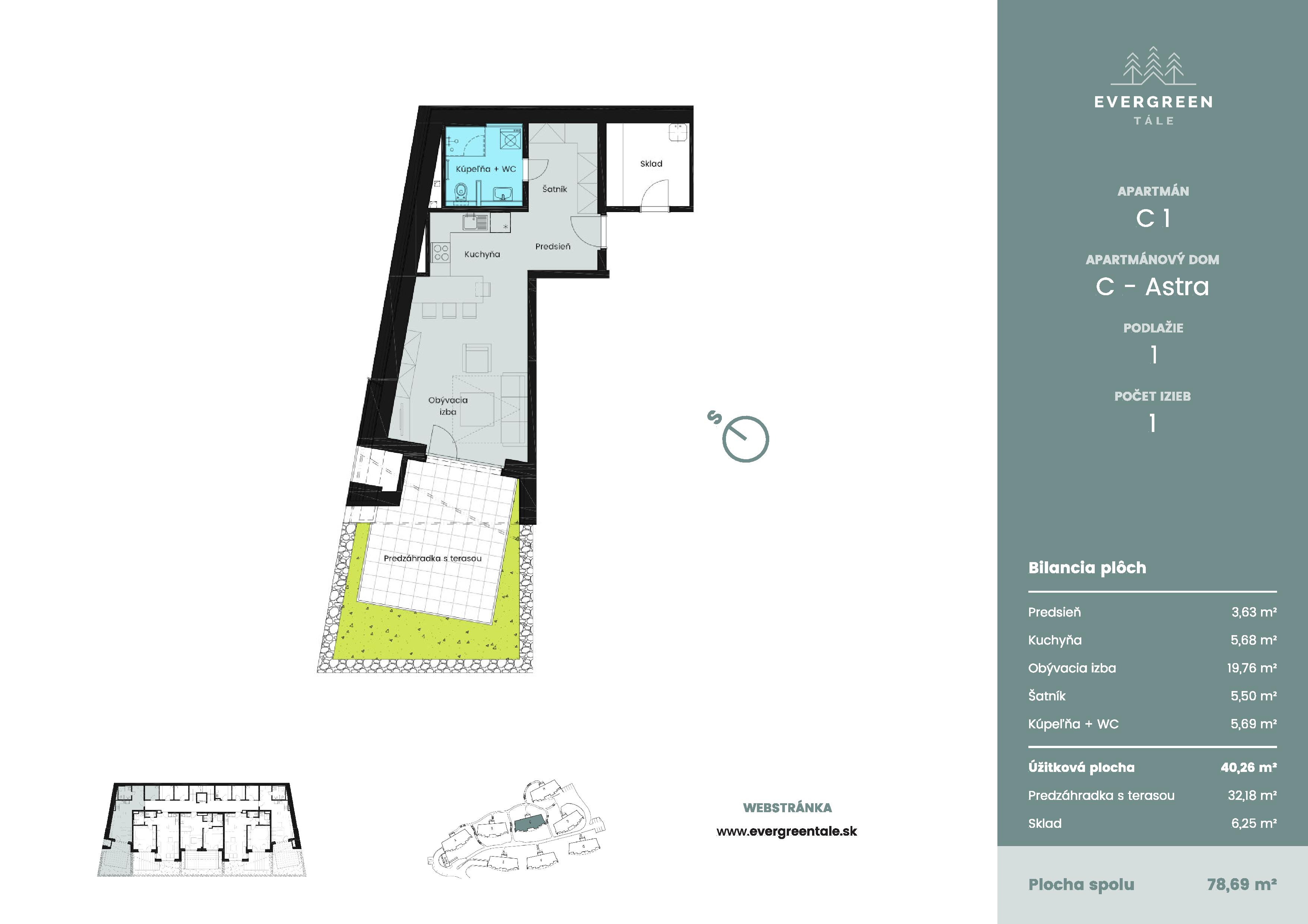 Evergreen Tále - C1 - Pôdorys