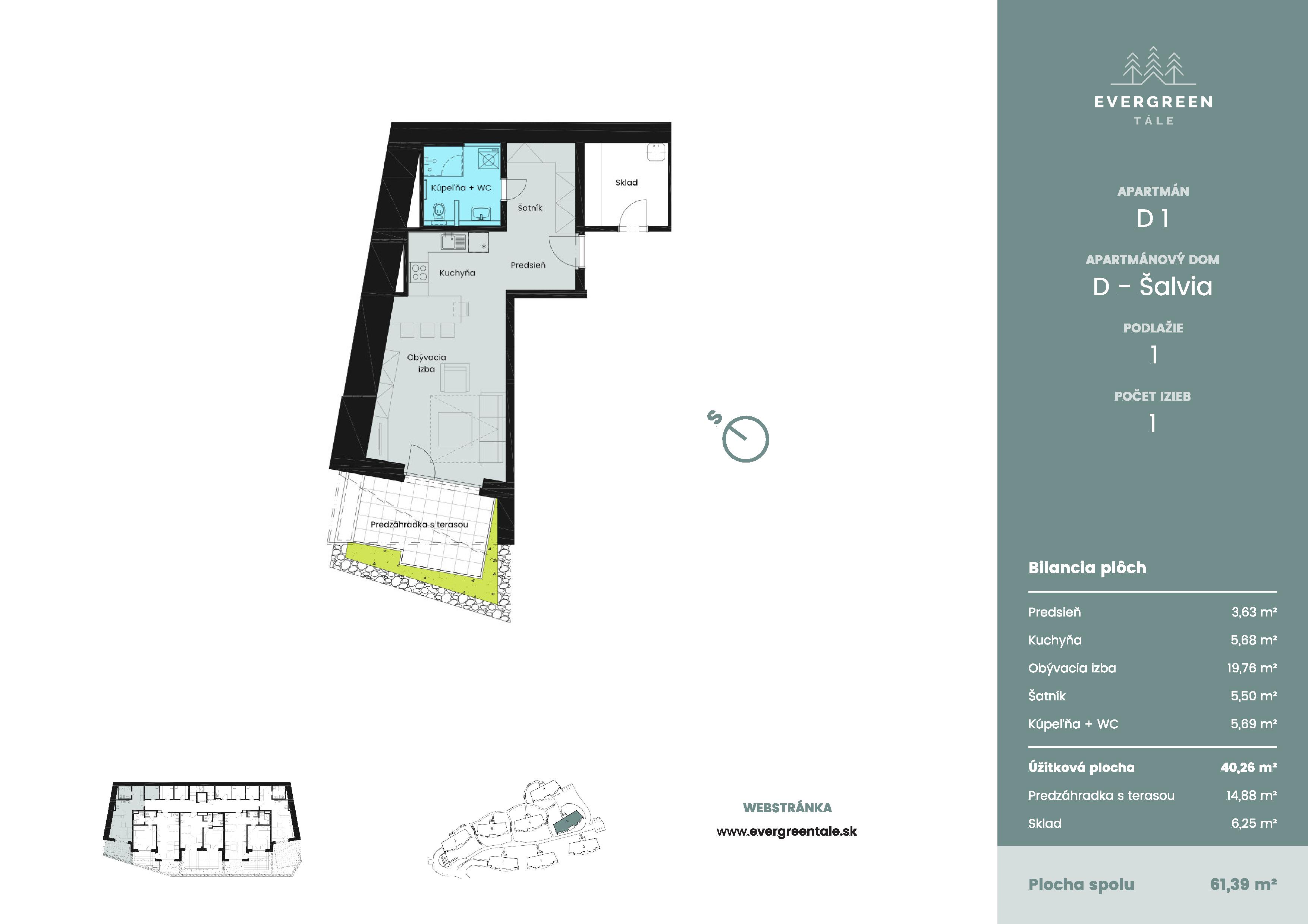 Evergreen Tále - D1 - Pôdorys